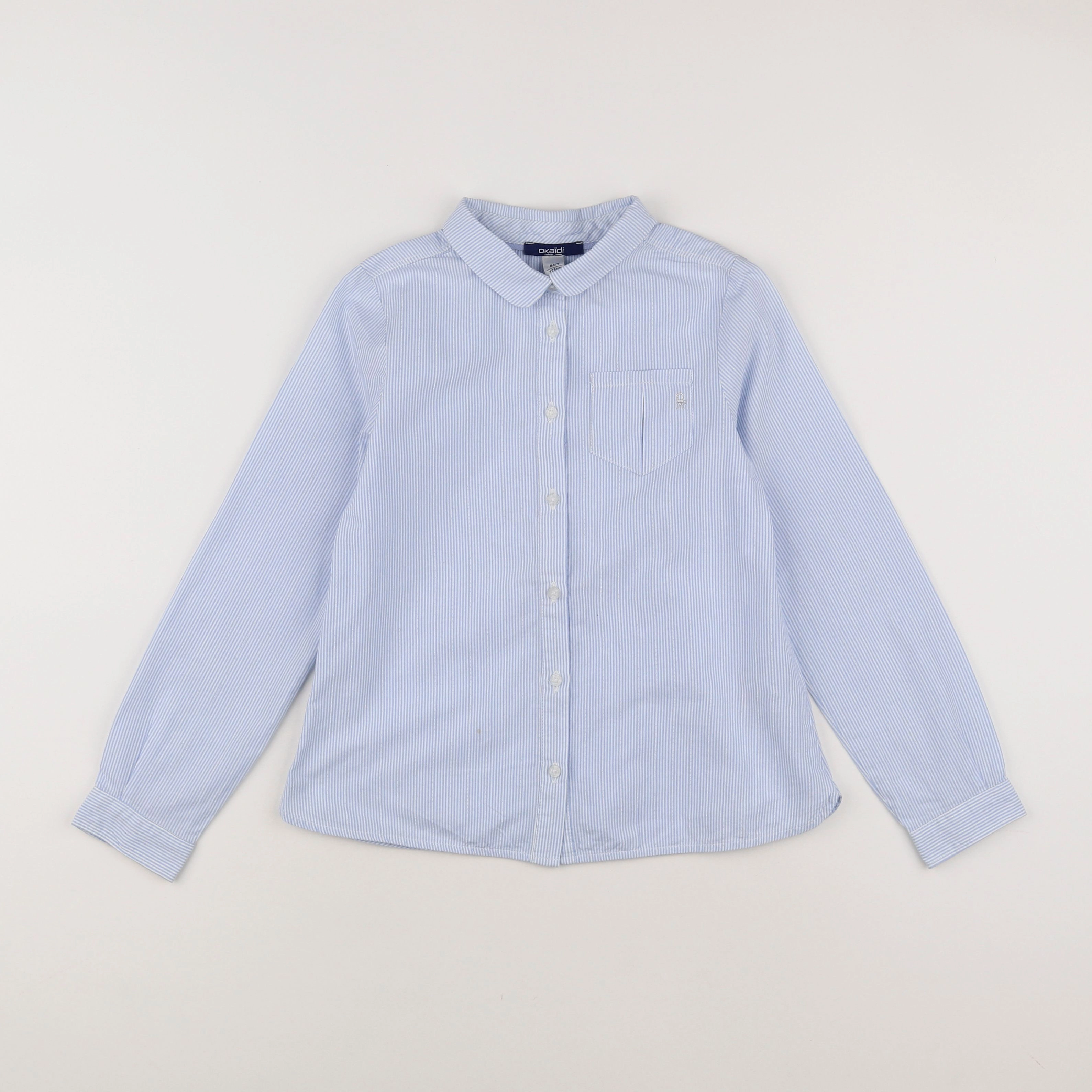 Okaidi - chemise bleu, blanc, argent - 8 ans