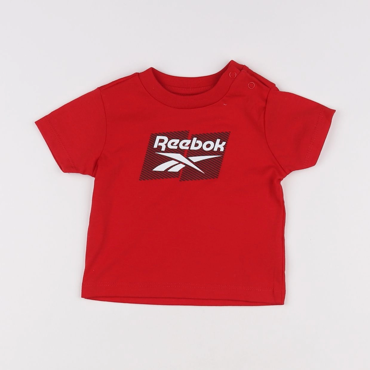 Reebok - tee-shirt blanc, rouge (état neuf) - 3/6 mois