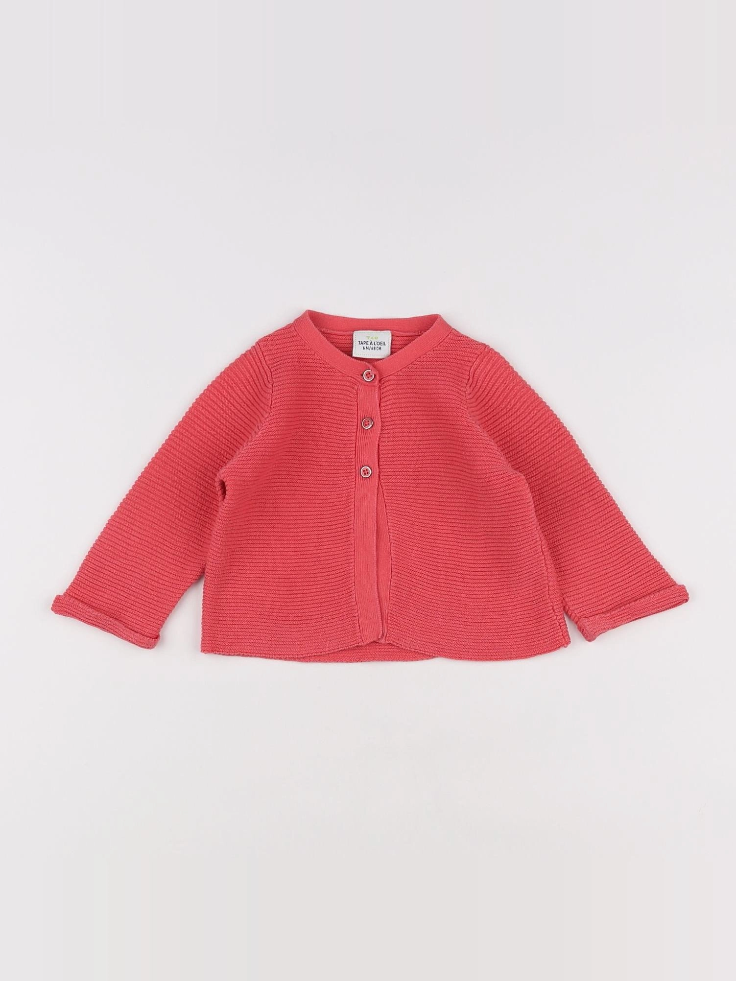 Tape à l'oeil - gilet rose - 6 mois