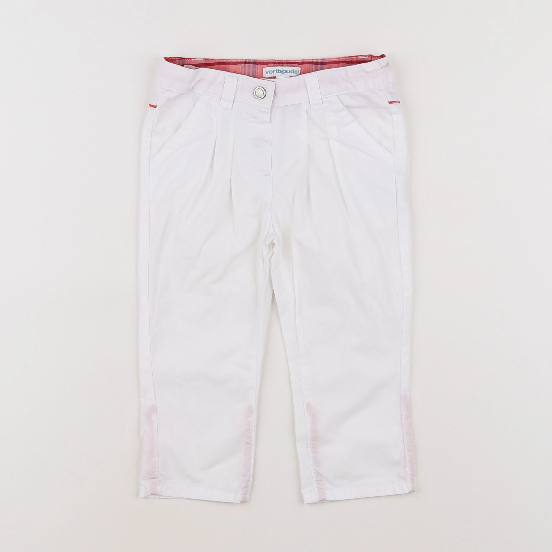 Vertbaudet - pantalon blanc - 12 mois