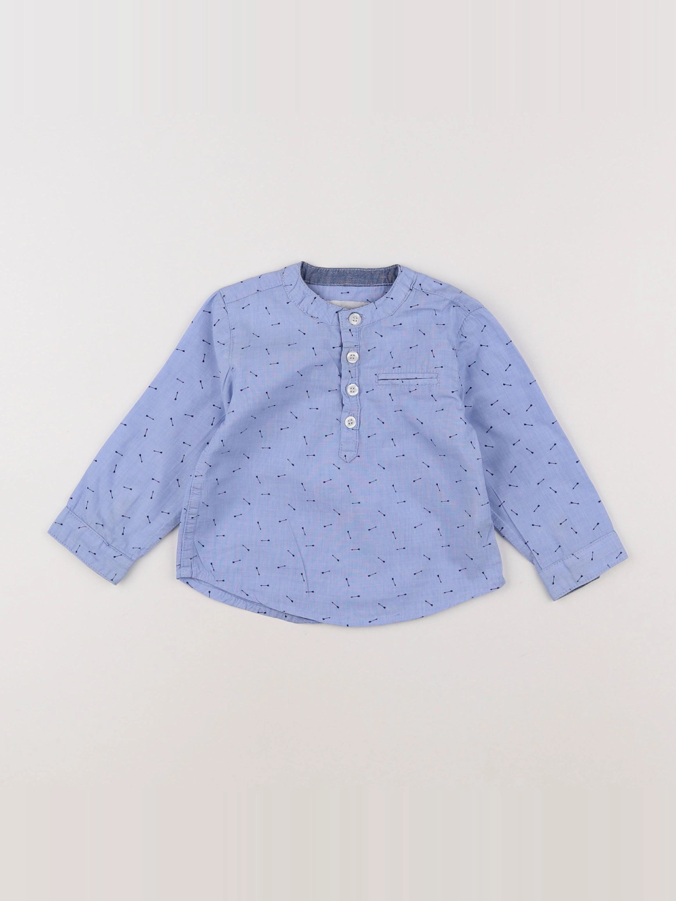 Cadet Rousselle - blouse imprimé au dos bleu - 12 mois