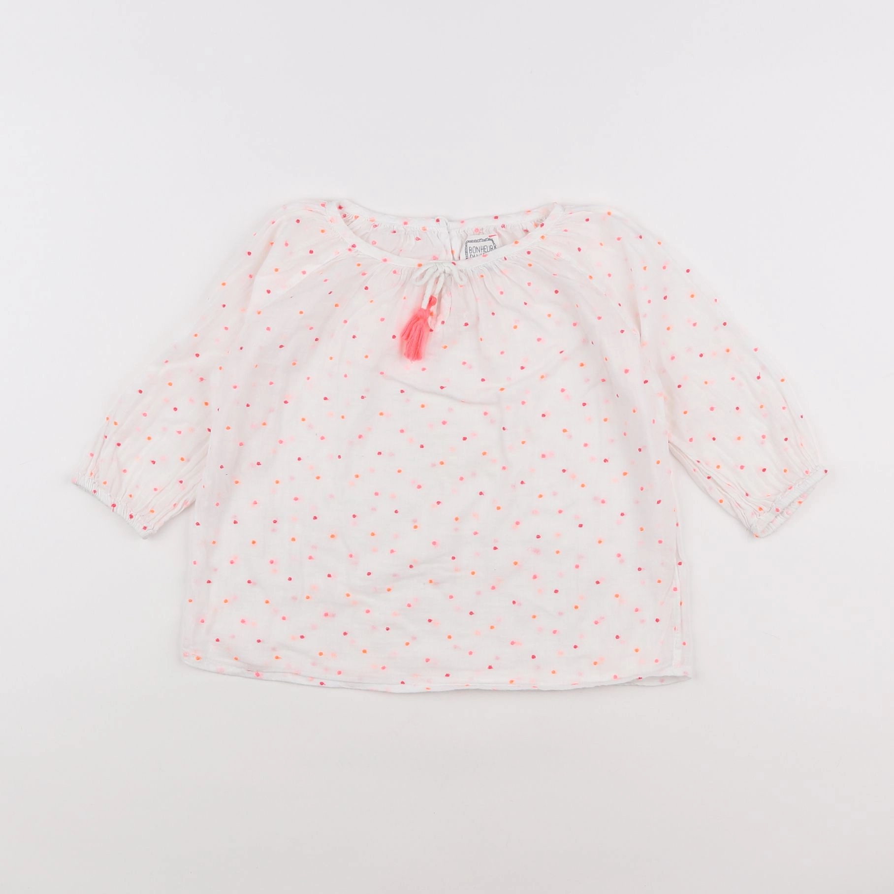 Bonheur du jour - blouse blanc, rose - 2 ans