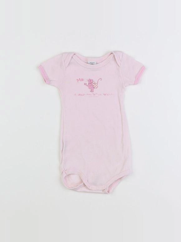 Petit Bateau - body rose - 6 mois