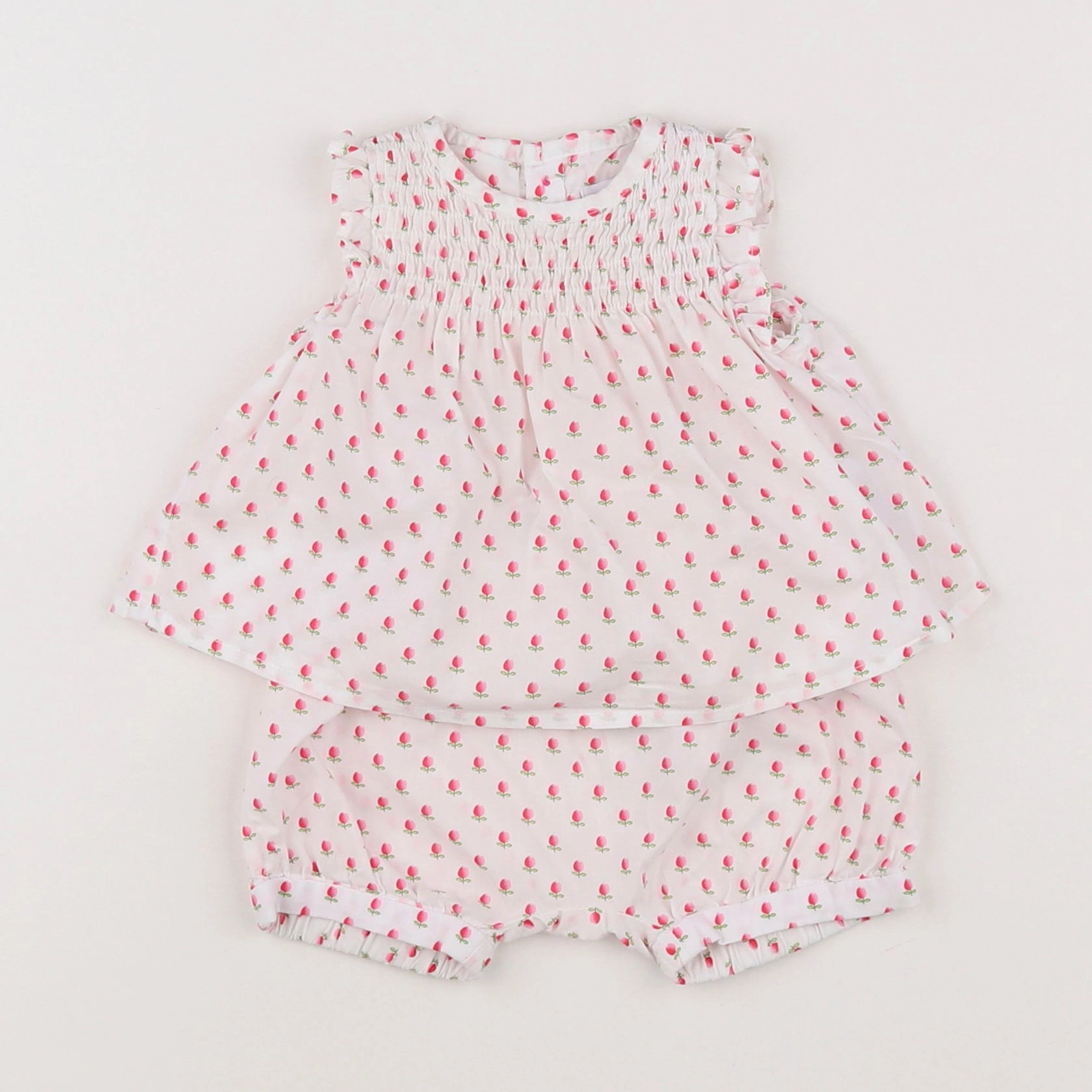 Jacadi - ensemble blanc, rose - 1 mois