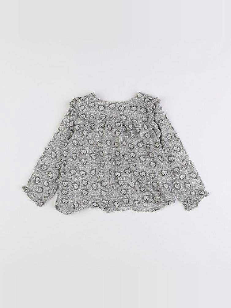 IKKS - blouse gris - 18 mois