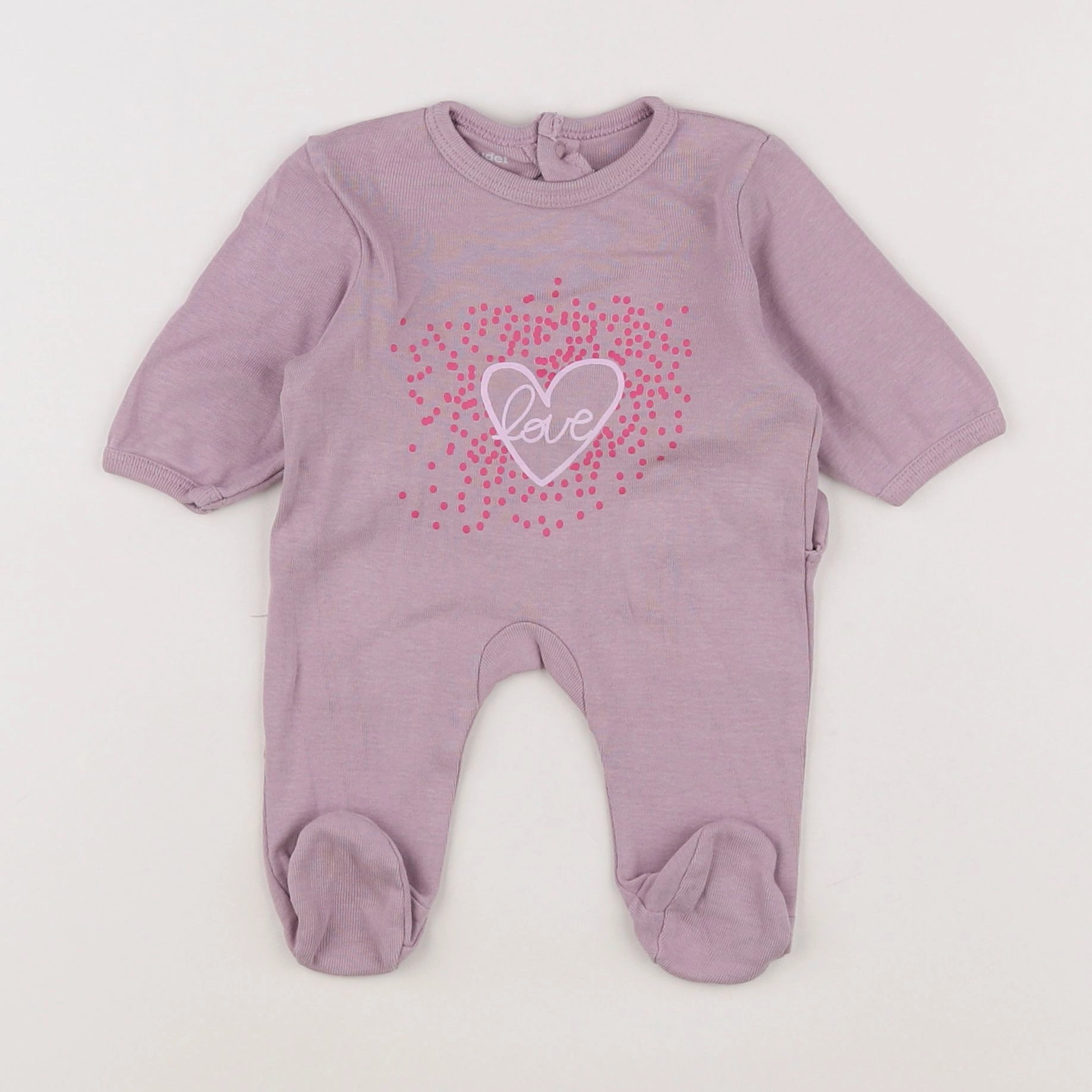 Vertbaudet - pyjama coton violet - 0 mois