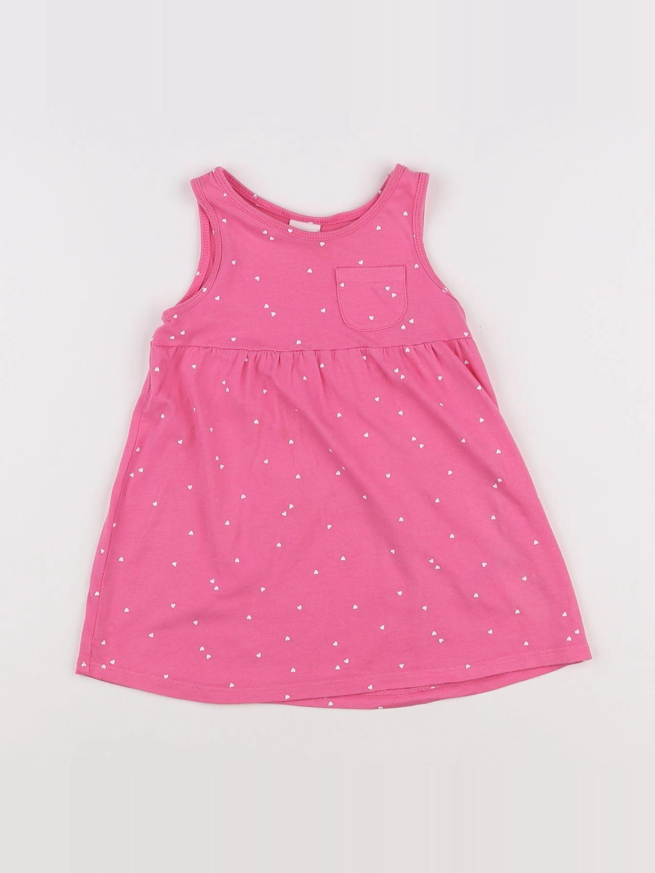 H&M - robe blanc, rose - 9/12 mois