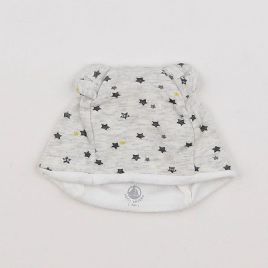 Petit Bateau - bonnet gris - 1 mois