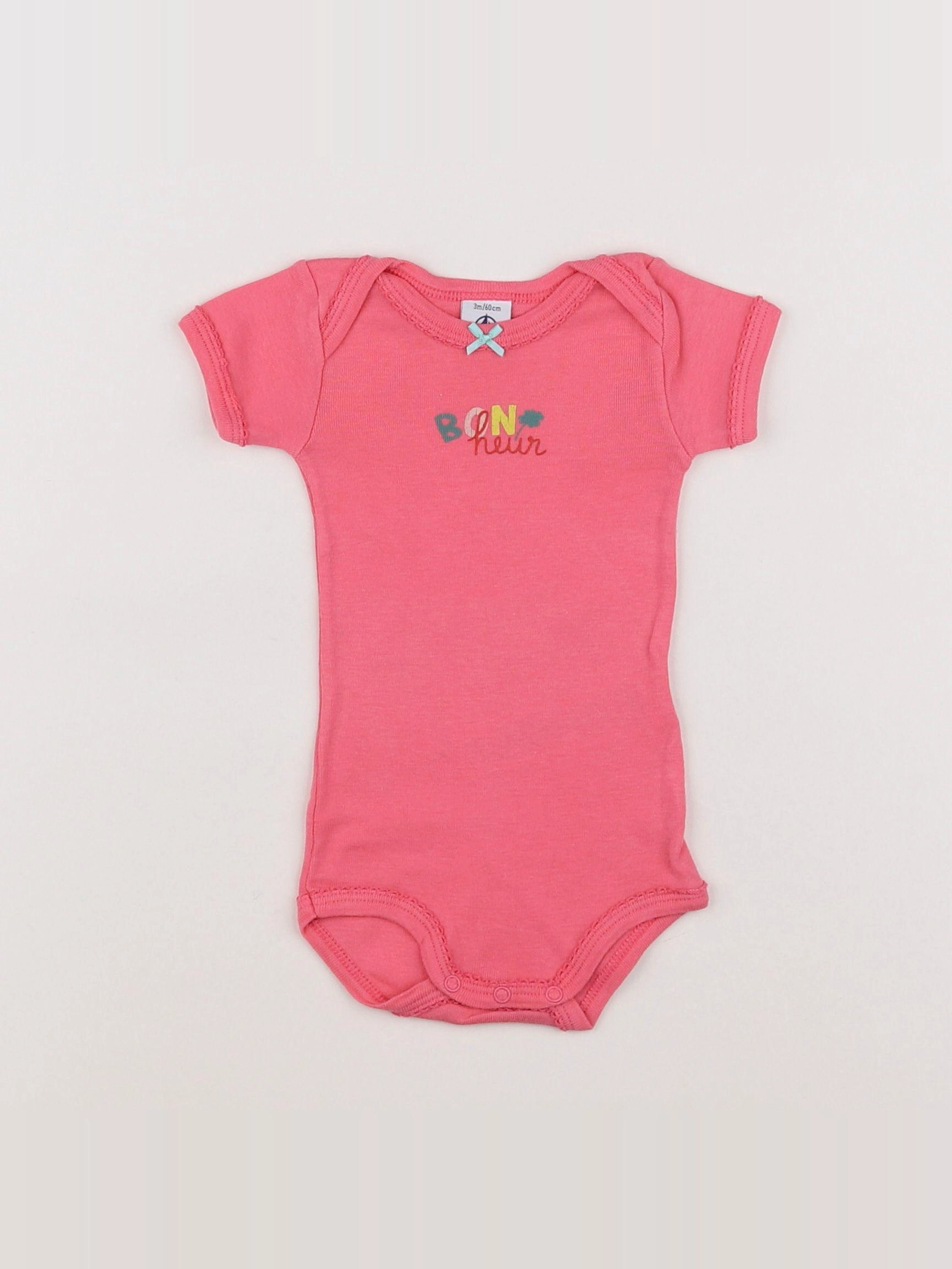 Petit Bateau - body rose - 3 mois