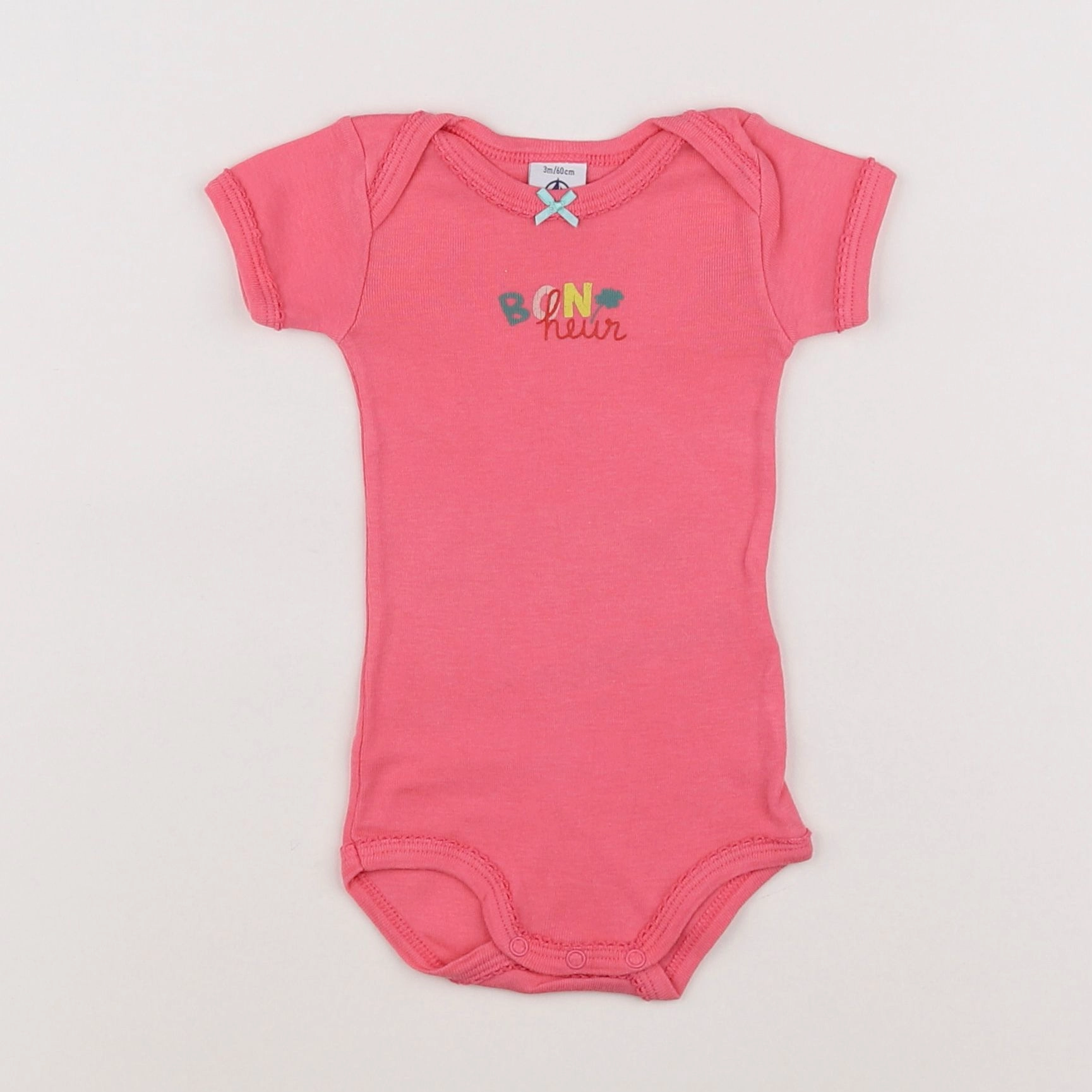Petit Bateau - body rose - 3 mois