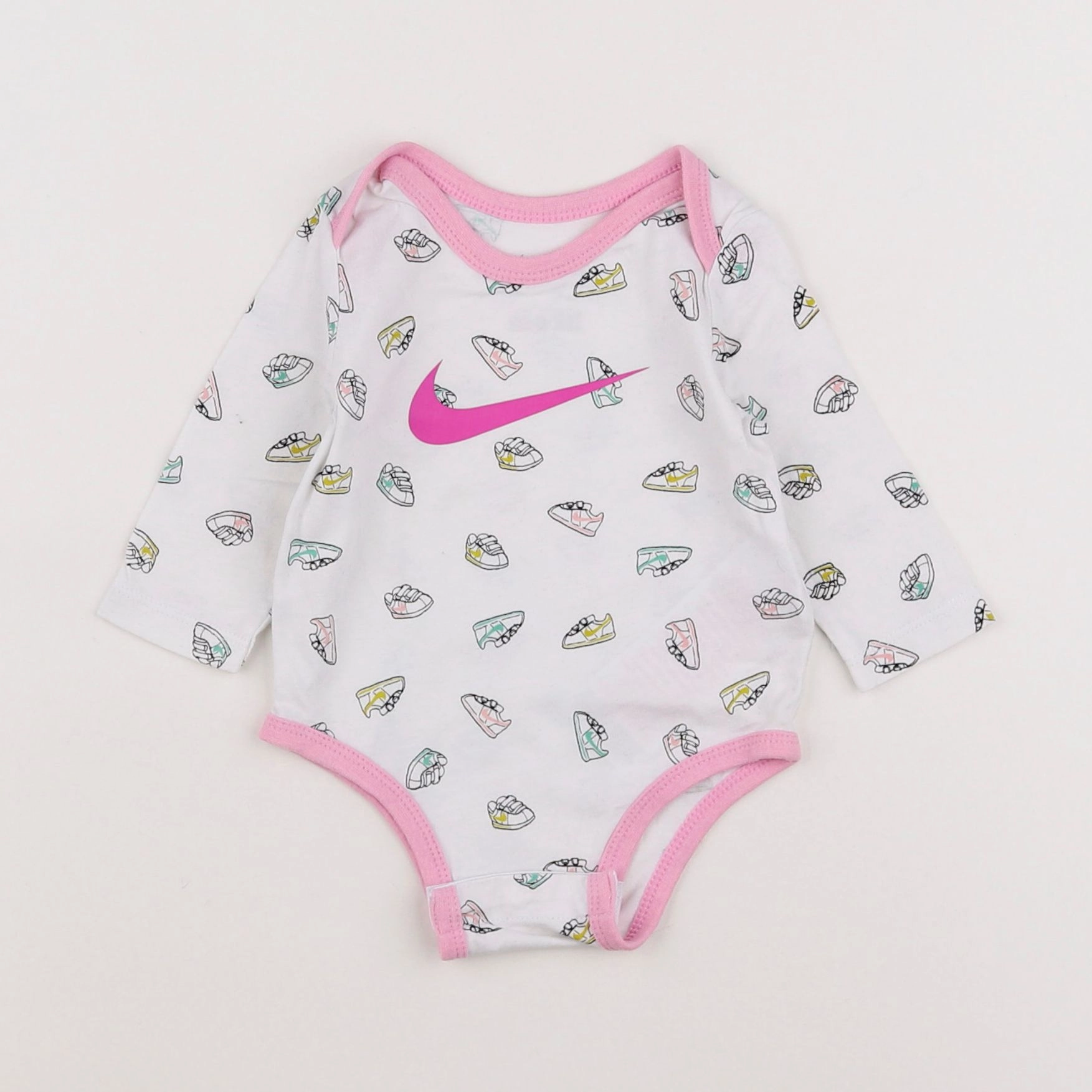 Nike - body blanc, rose - 3 mois