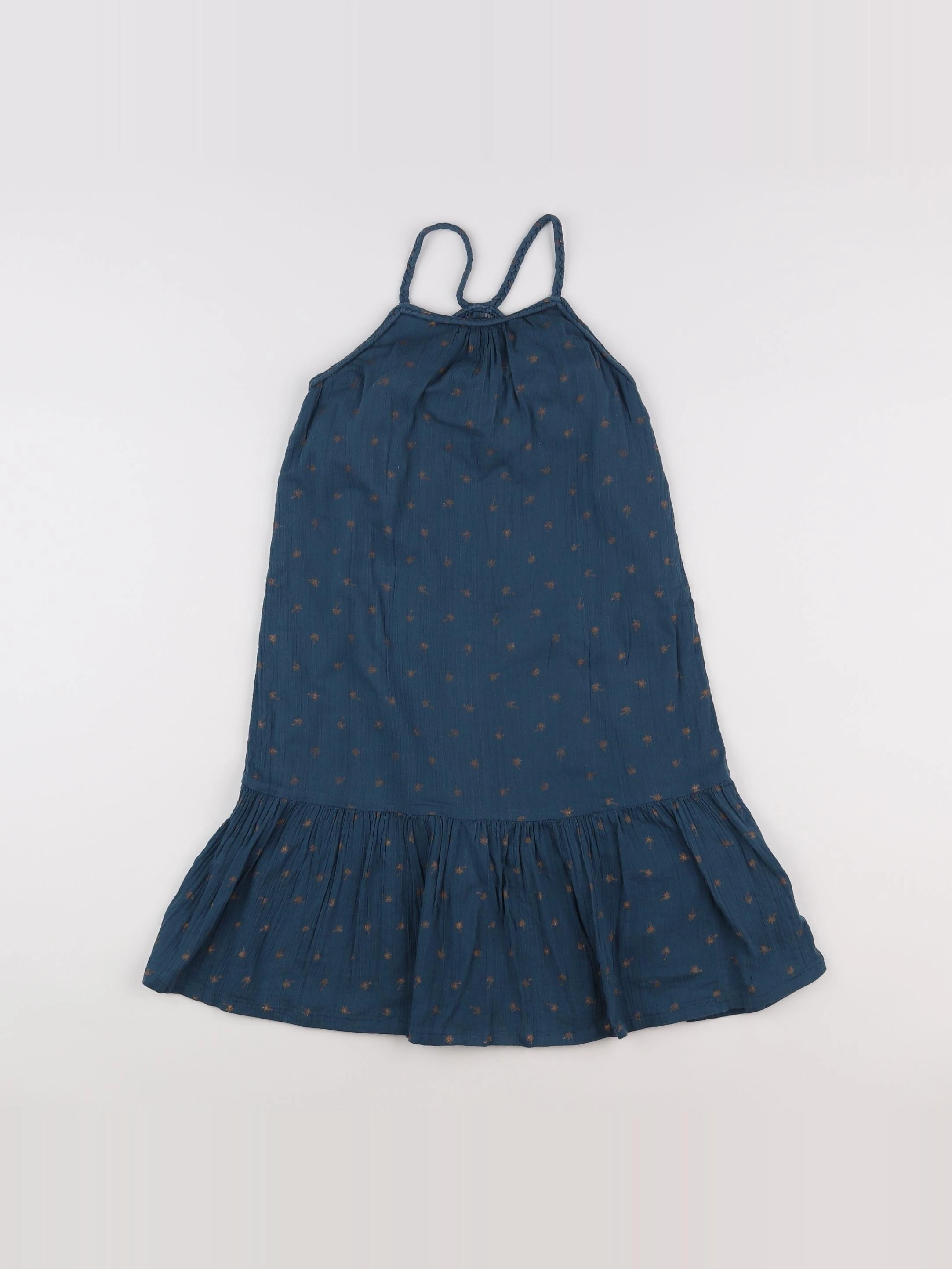 Vertbaudet - robe bleu, bronze - 6 ans