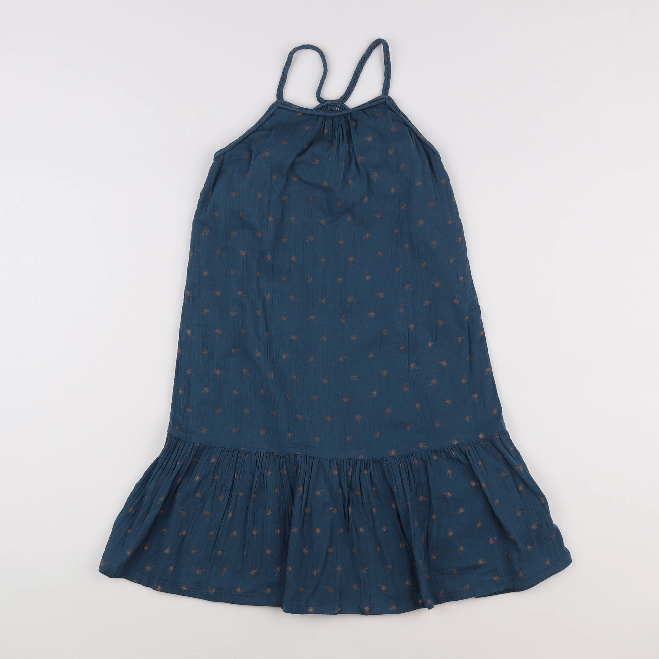 Vertbaudet - robe bleu, bronze - 6 ans