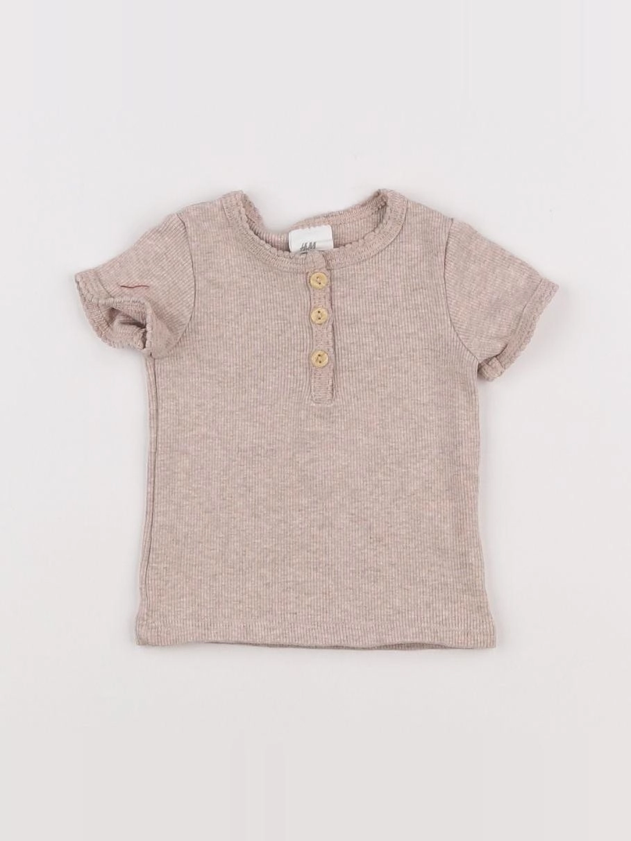 H&M - tee-shirt marron - 3 mois