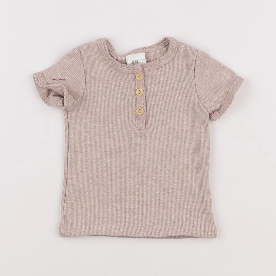 H&M - tee-shirt marron - 3 mois
