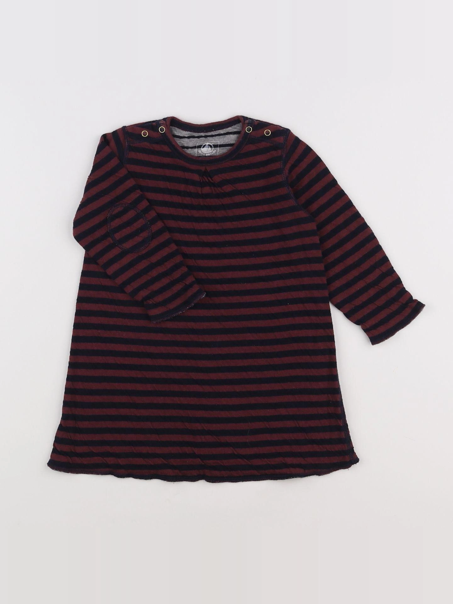 Petit Bateau - robe noir, violet - 18 mois