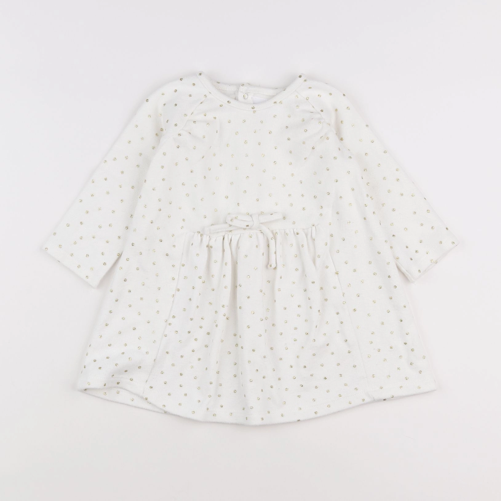 Vertbaudet - robe blanc, or - 18 mois