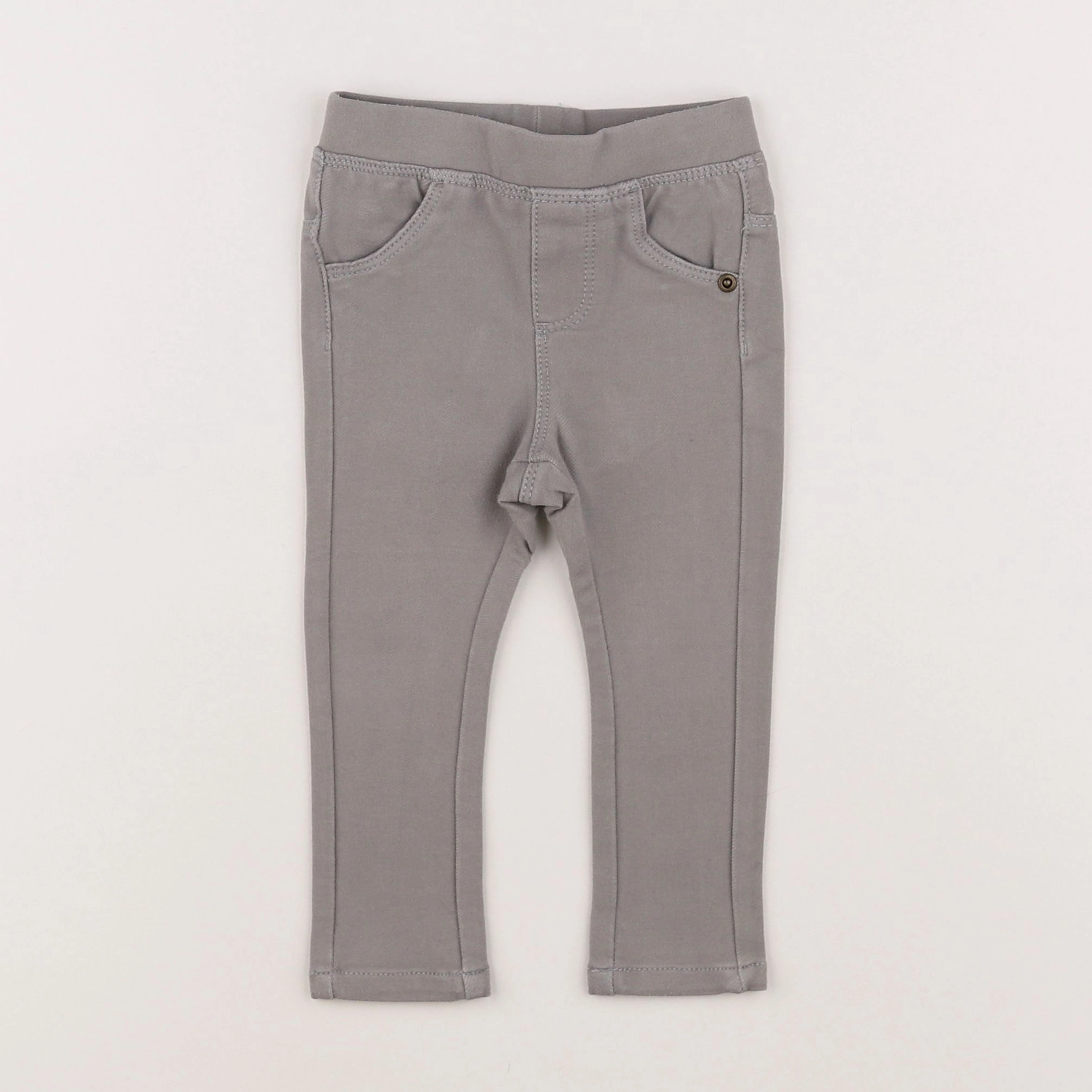 Vertbaudet - jegging gris - 9 mois