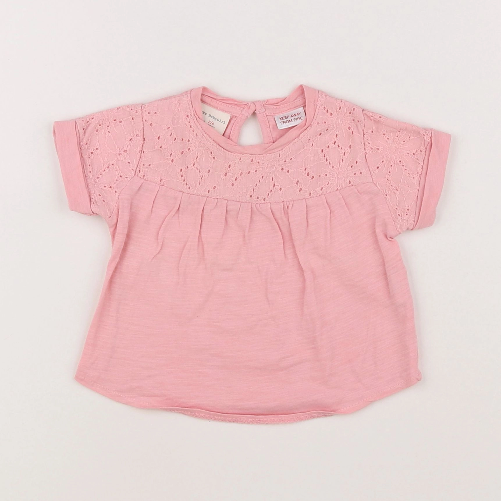 Zara - tee-shirt rose - 3/6 mois