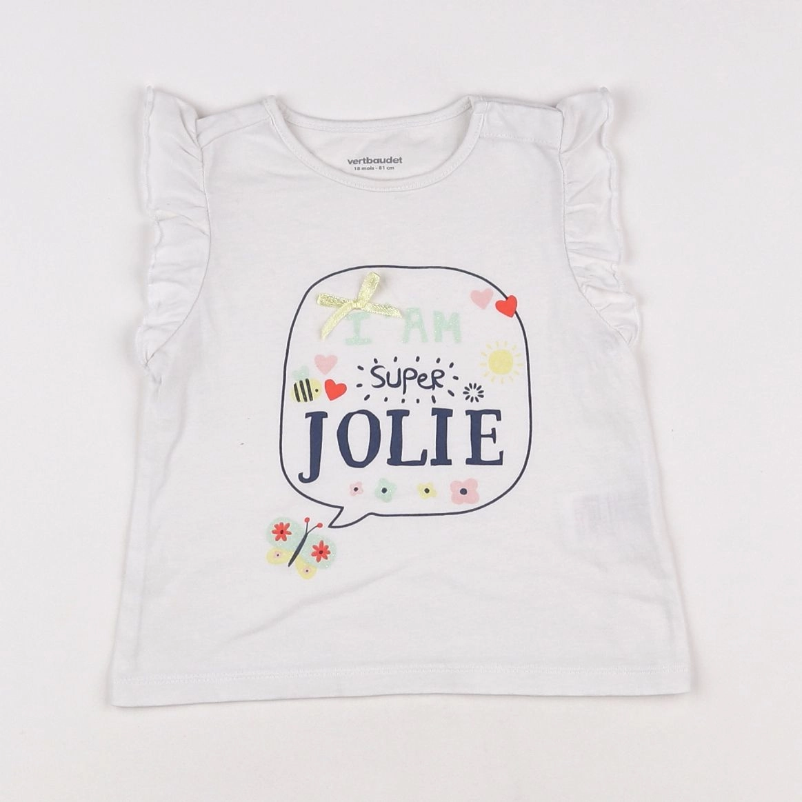 Vertbaudet - tee-shirt blanc - 18 mois