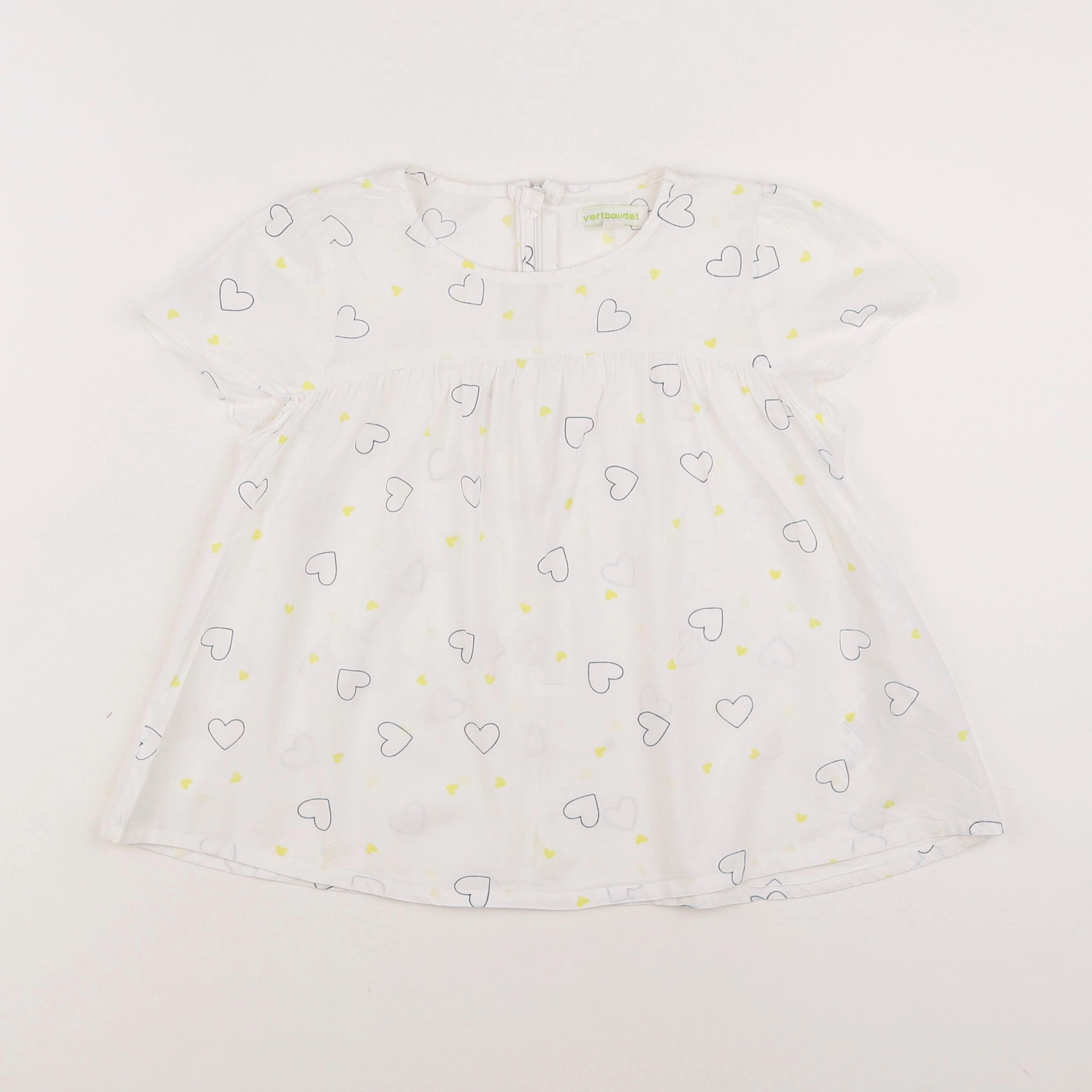 Vertbaudet - robe blanc, jaune - 2 ans