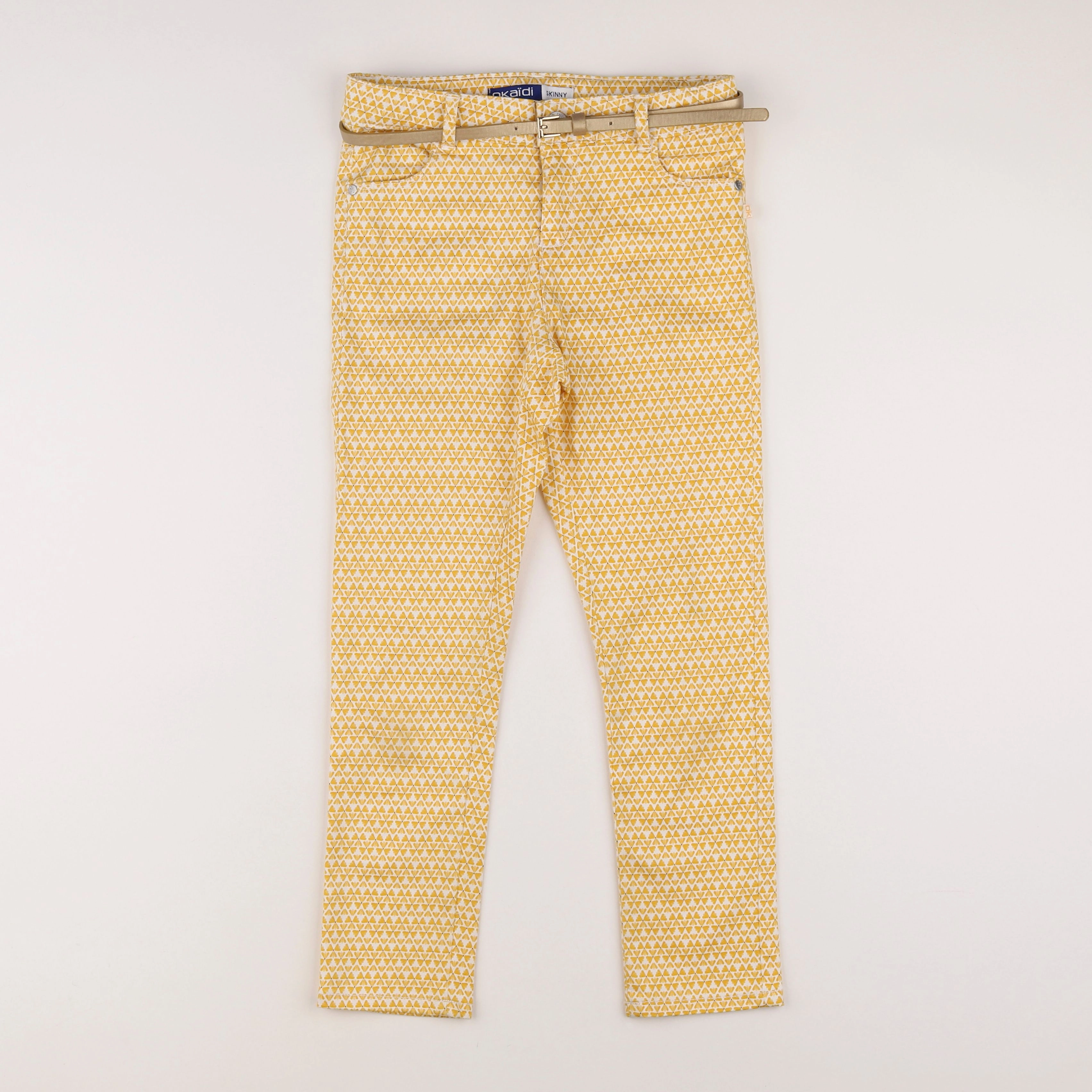 Okaidi - pantalon jaune, or, blanc - 10 ans