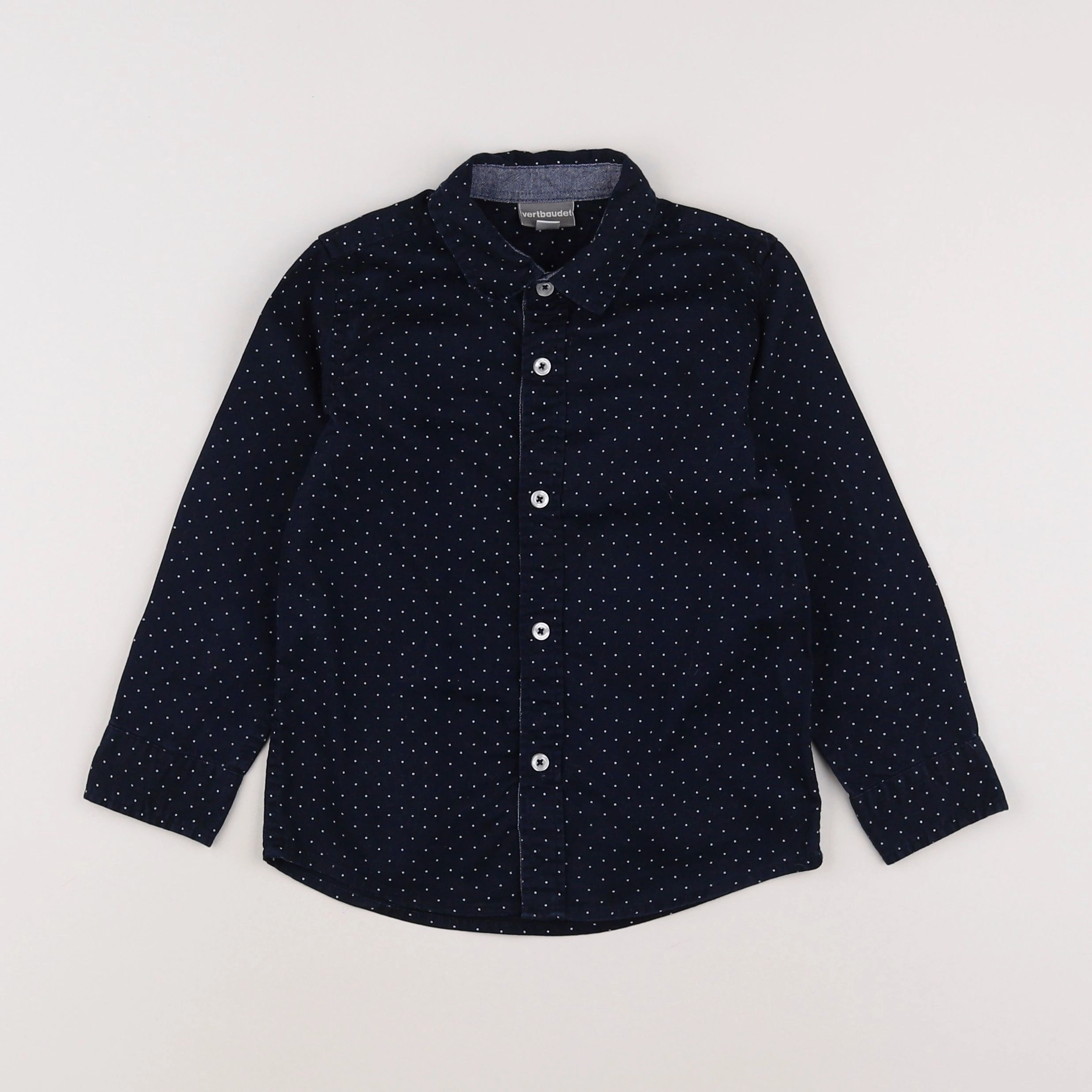 Vertbaudet - chemise bleu, blanc - 4 ans