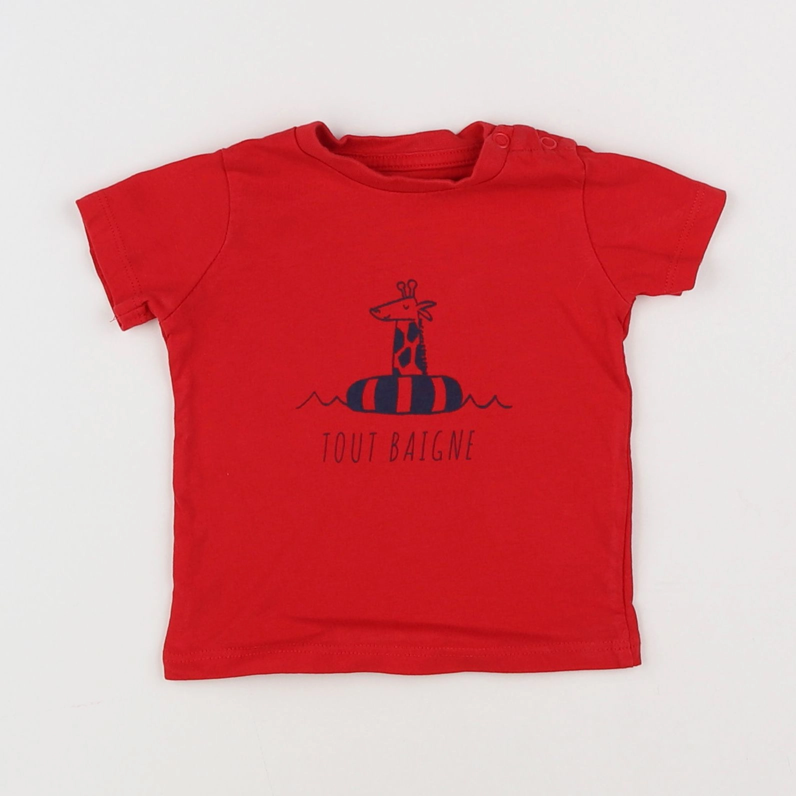 Vertbaudet - tee-shirt rouge - 6 mois
