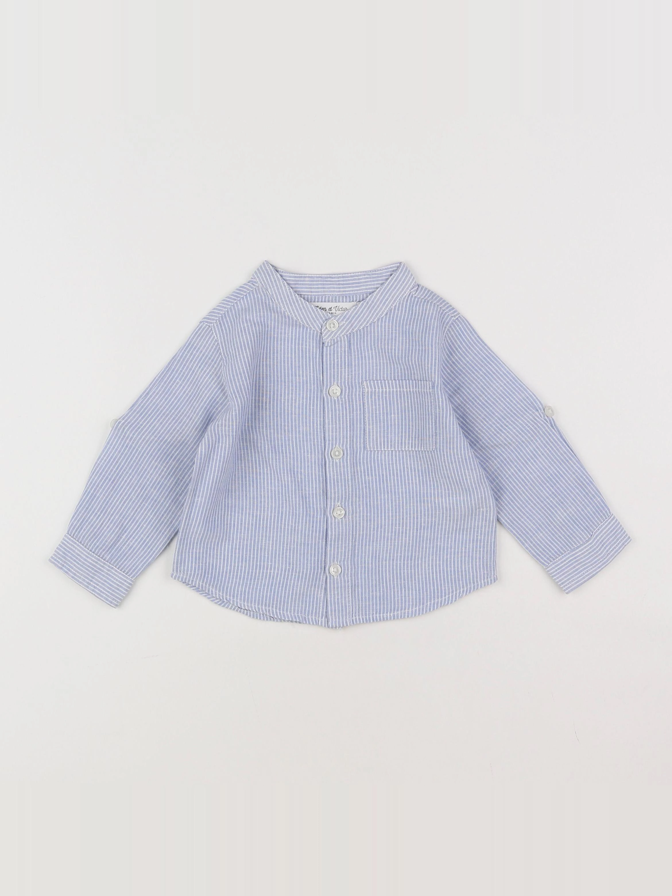 Eden & Victor - chemise bleu, blanc - 6 mois
