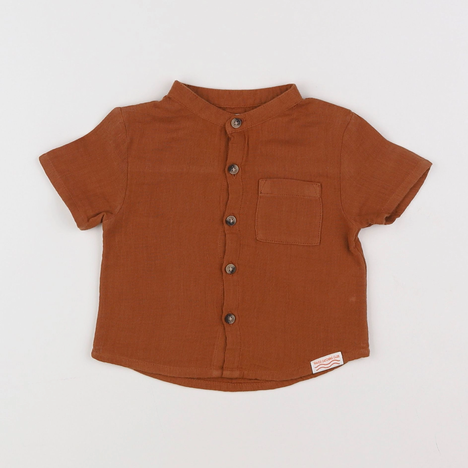 Little Cigogne - chemise marron - 6 mois