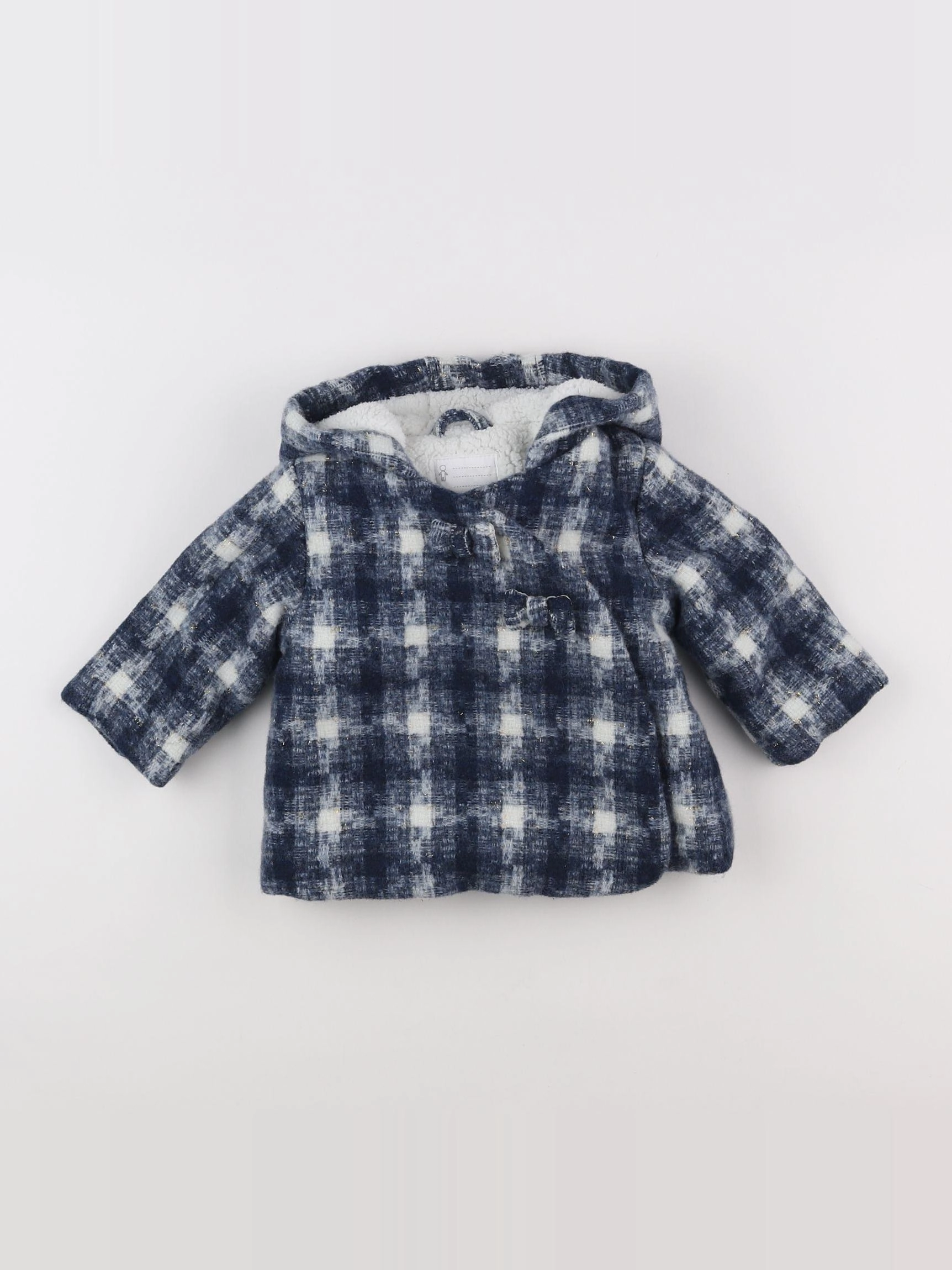Vertbaudet - manteau bleu, or - 9 mois