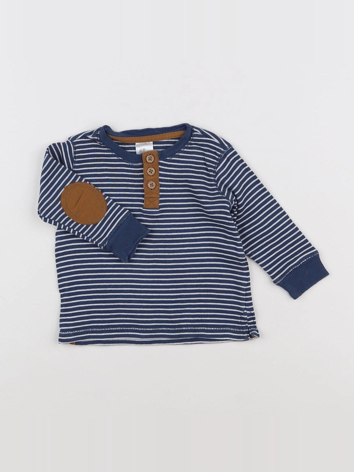 H&M - tee-shirt bleu - 3/6 mois