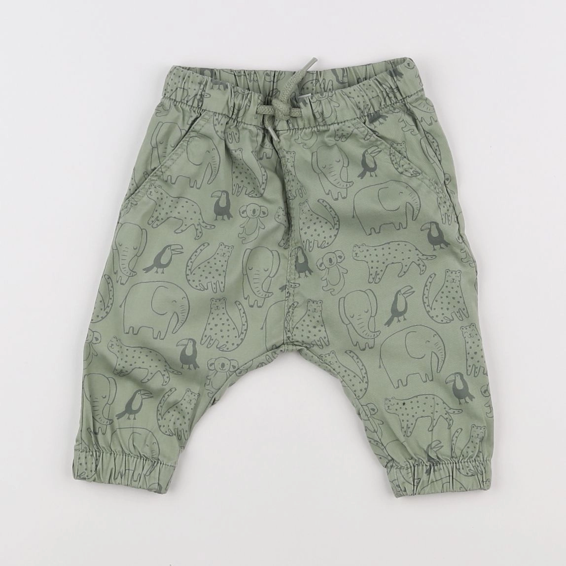 H&M - pantalon vert - 3/6 mois