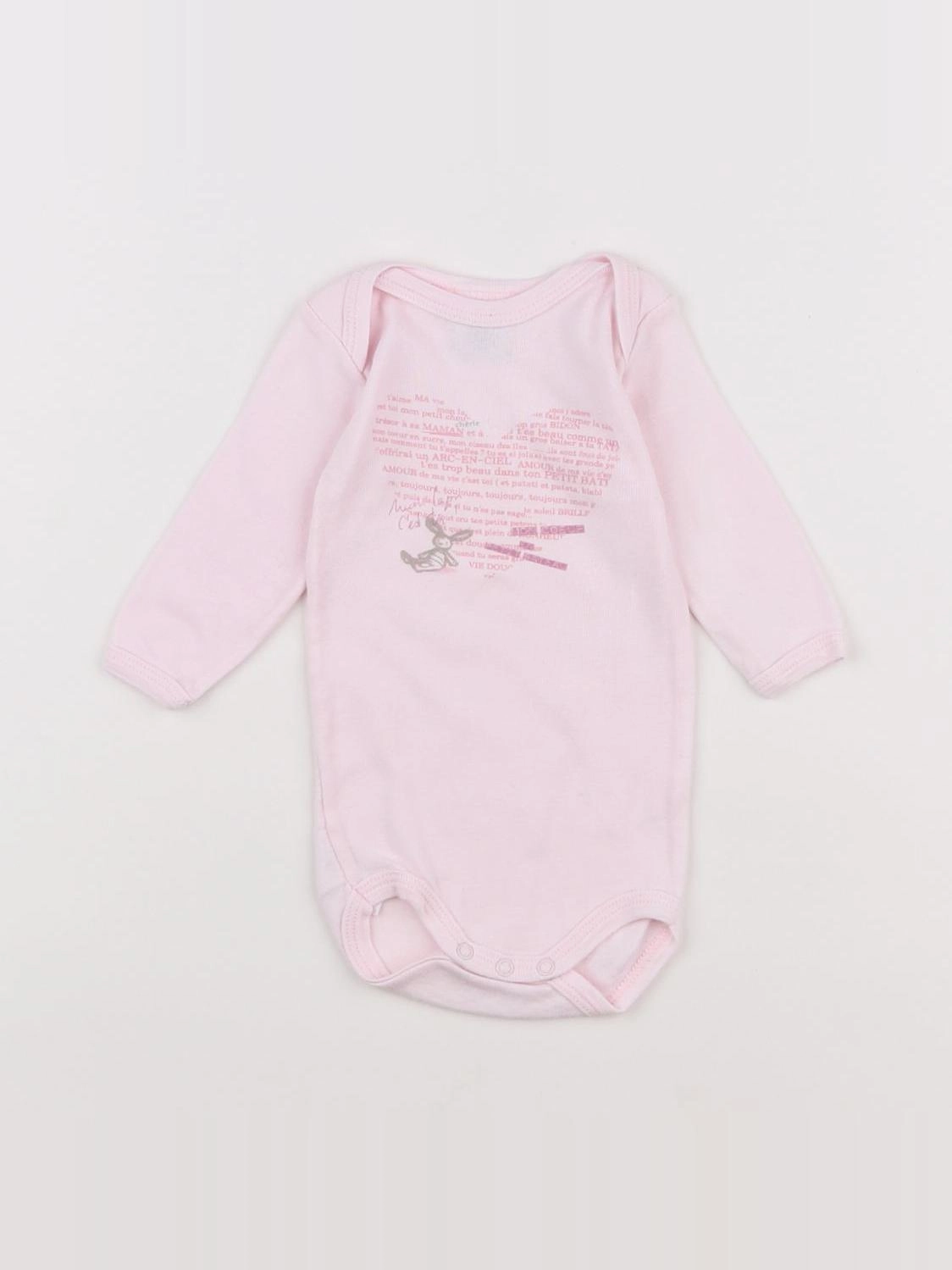 Petit Bateau - body rose - 3 mois