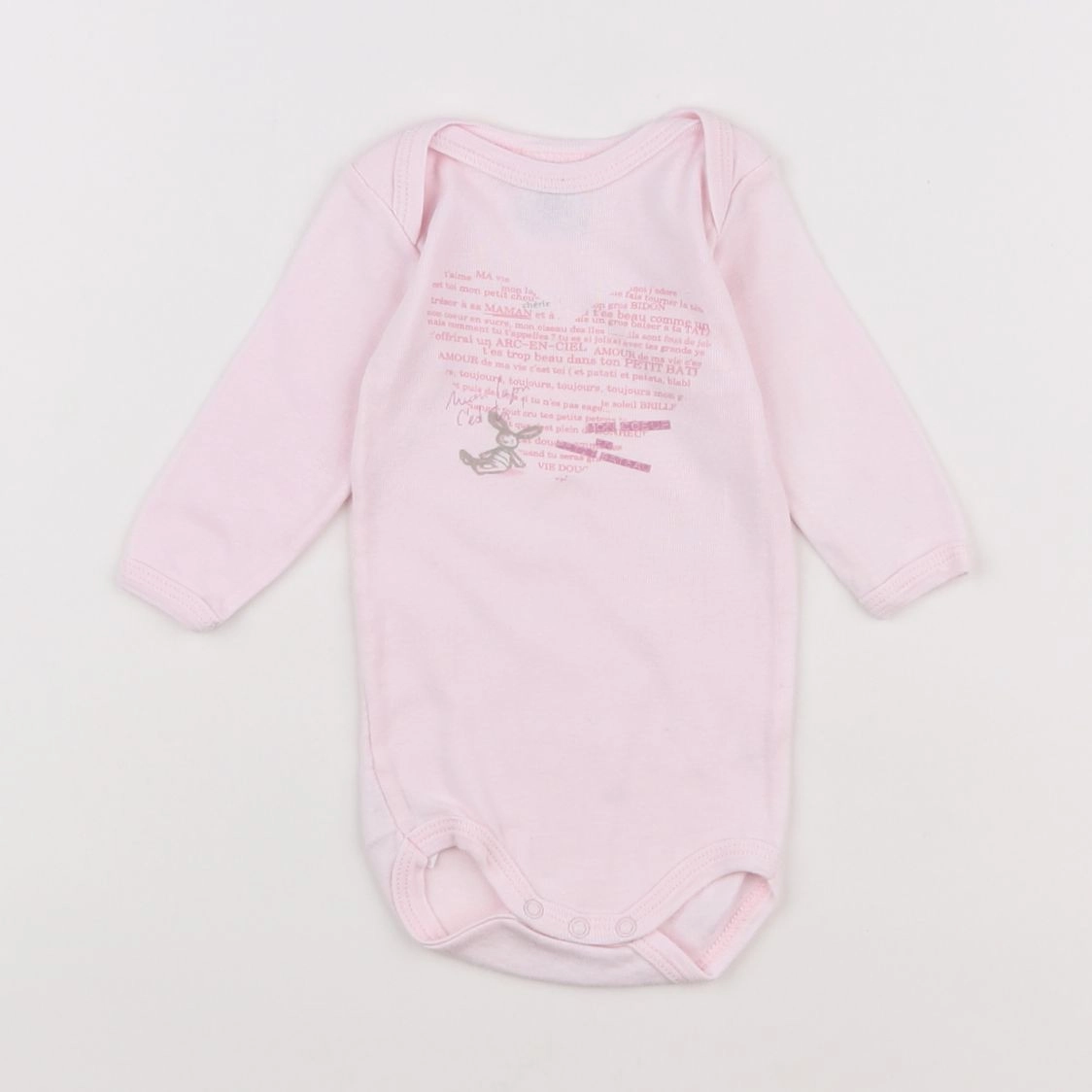 Petit Bateau - body rose - 3 mois