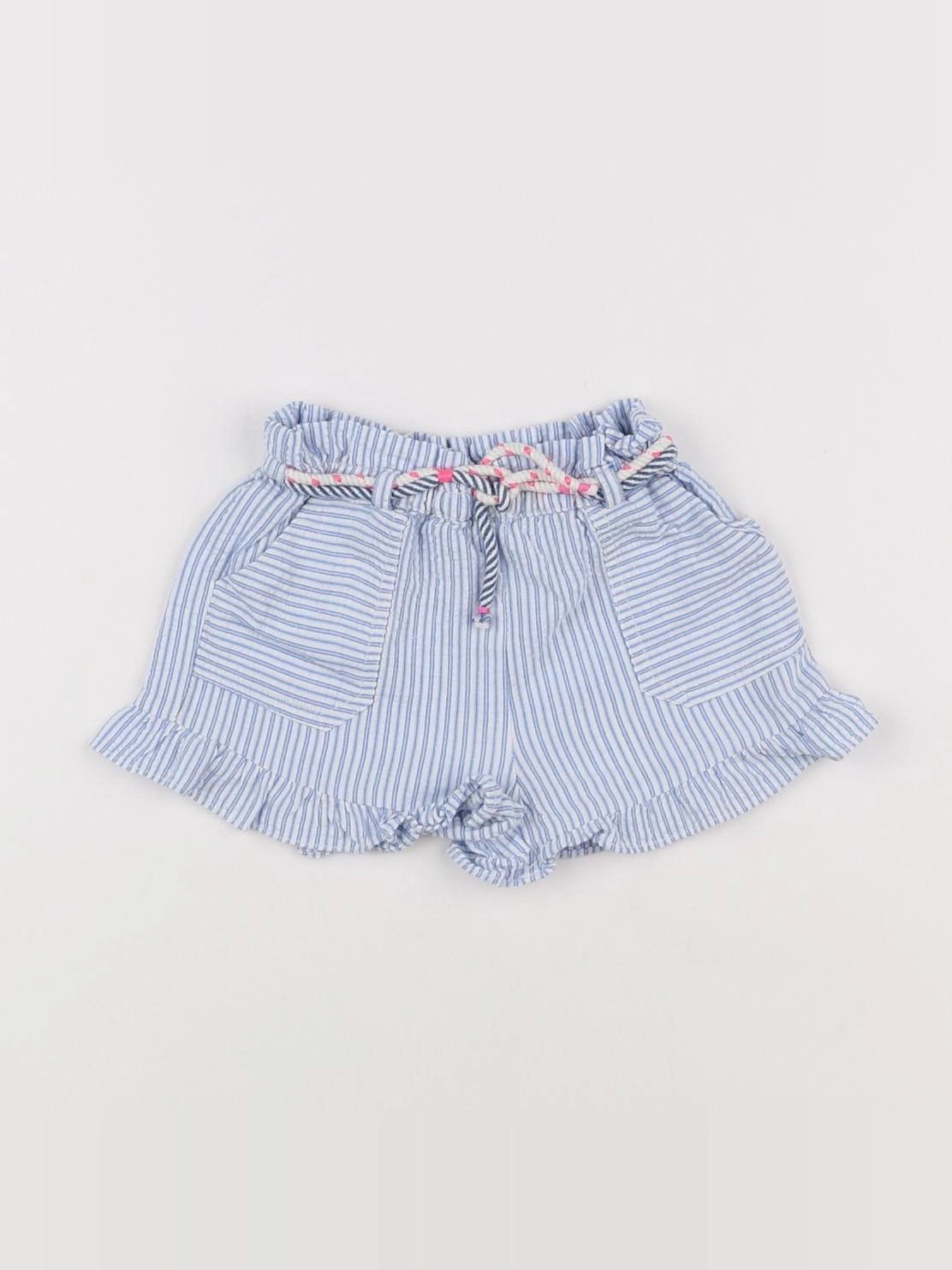 Zara - short bleu - 6/9 mois