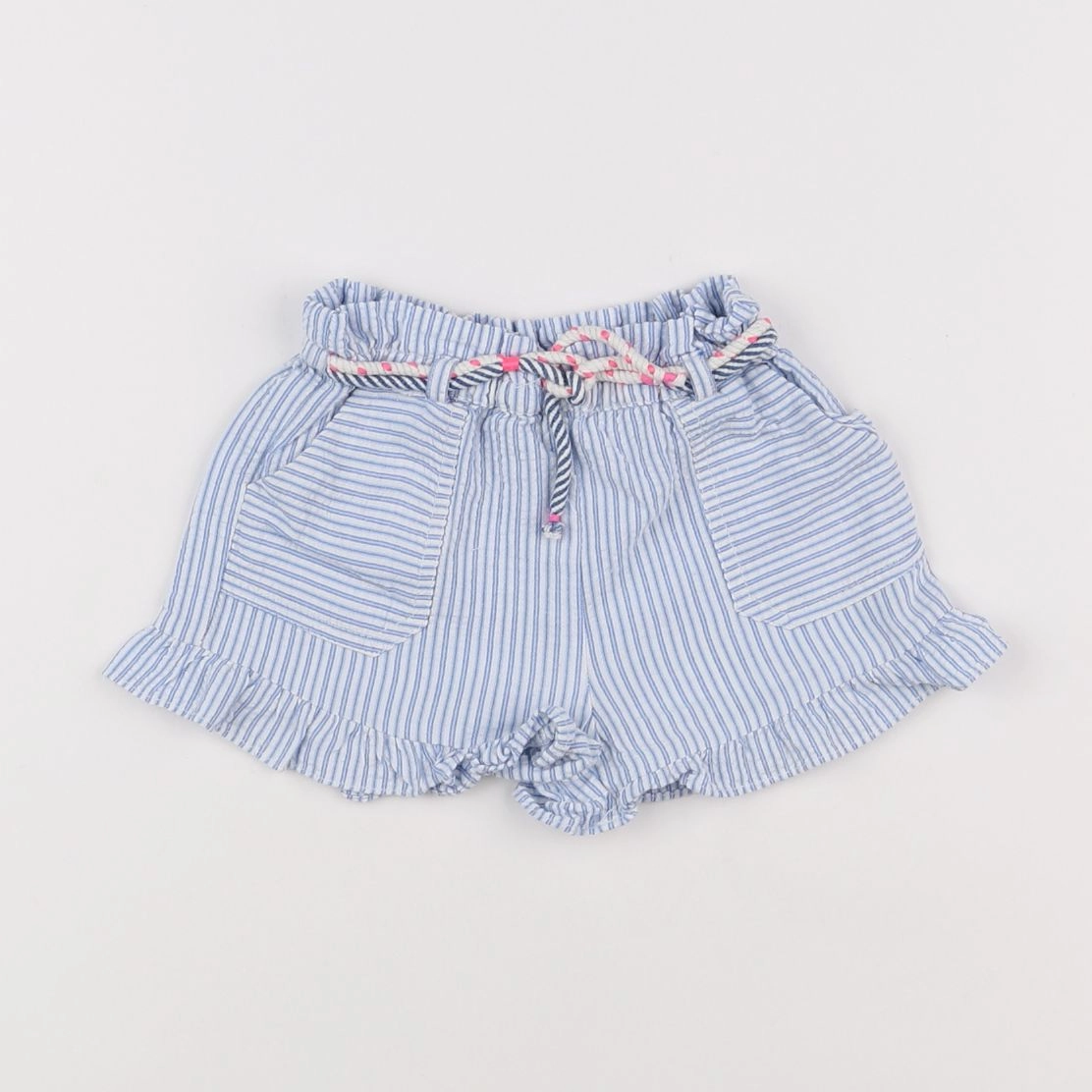 Zara - short bleu - 6/9 mois
