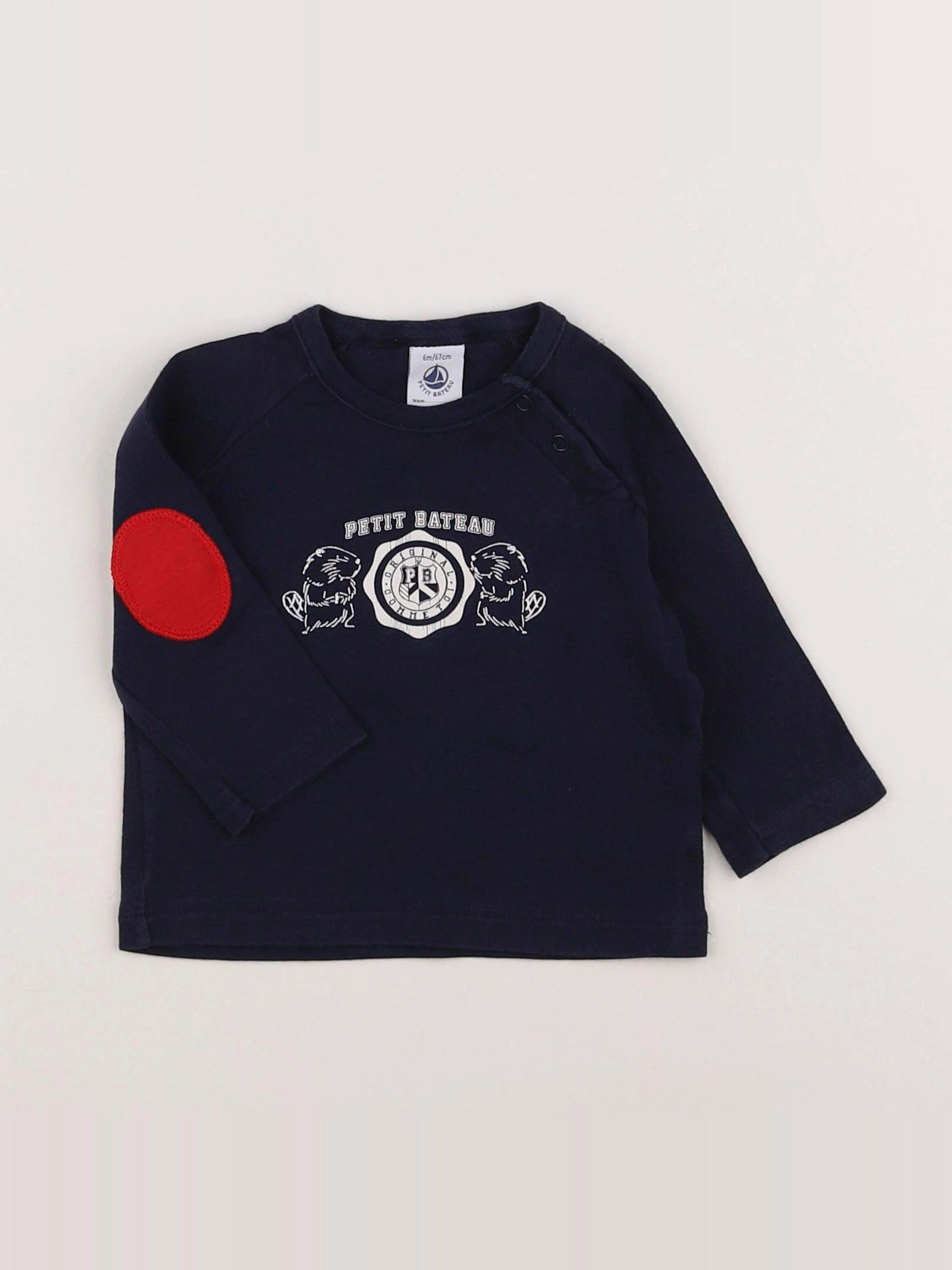 Petit Bateau - tee-shirt bleu - 6 mois