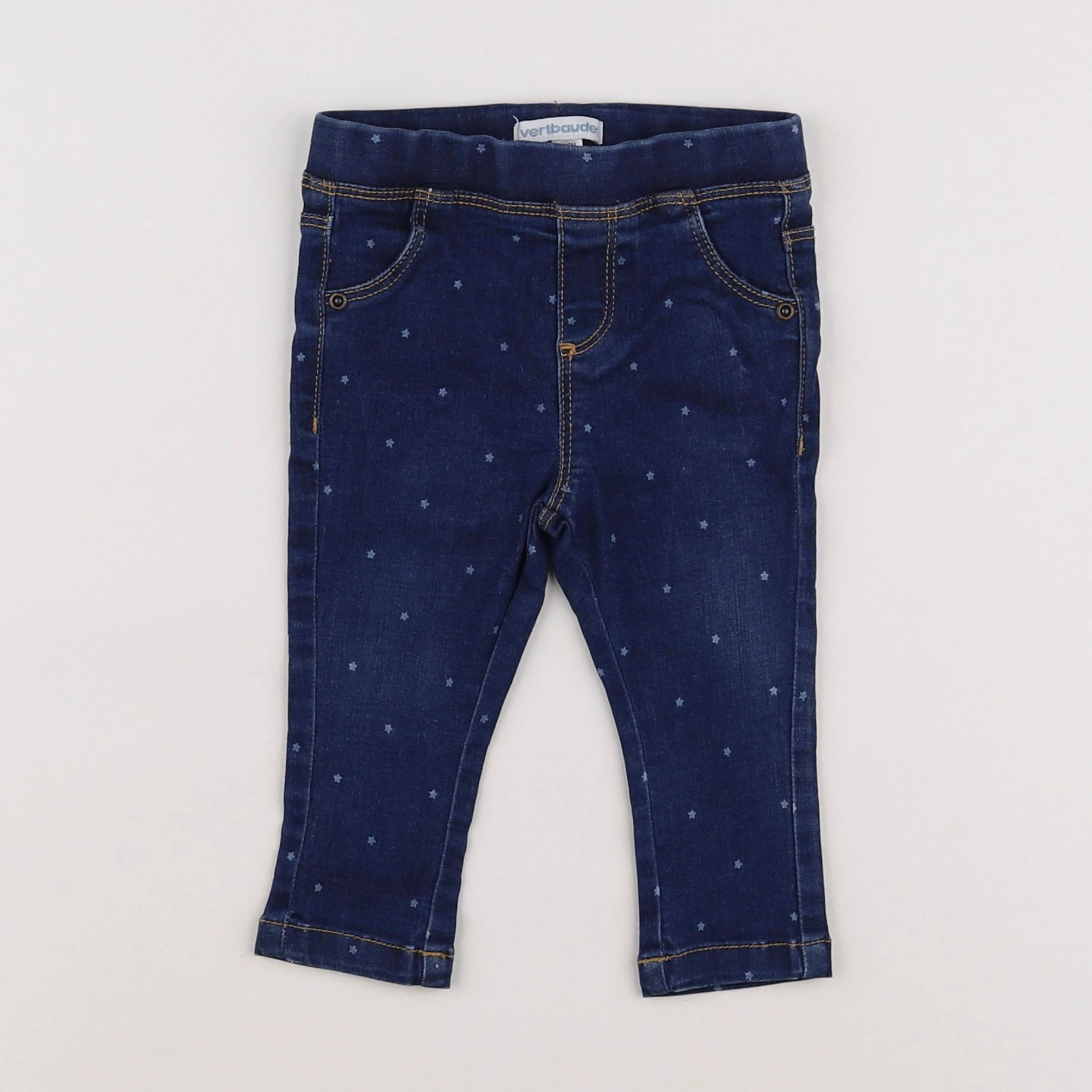 Vertbaudet - jegging bleu - 9 mois