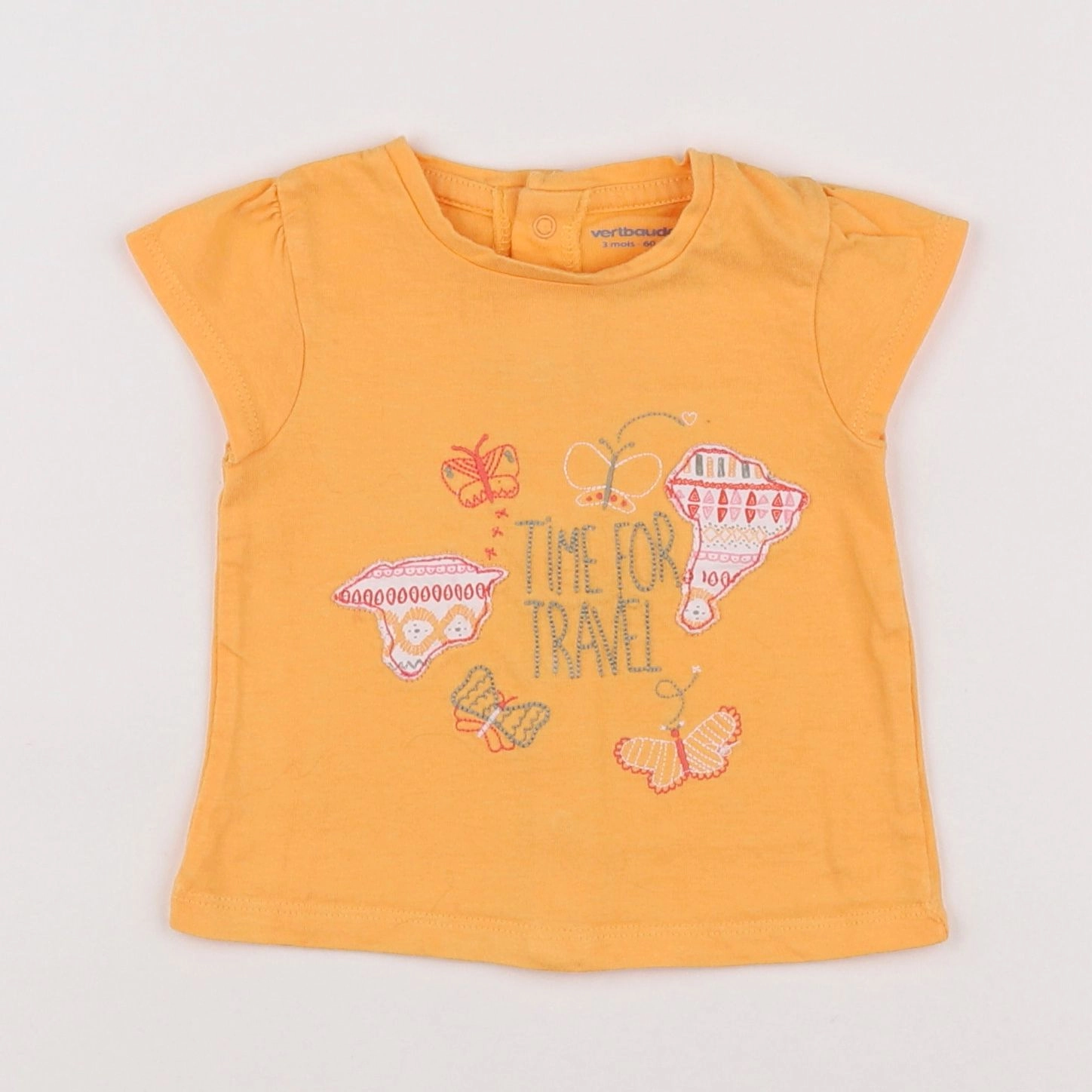Vertbaudet - tee-shirt orange - 3 mois