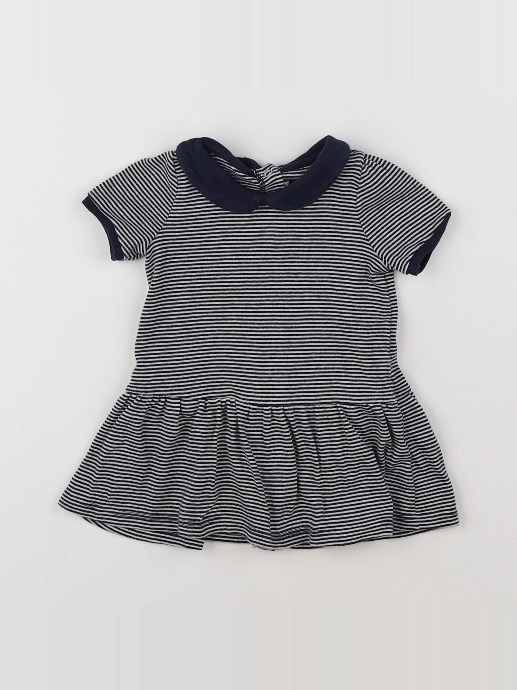 Petit Bateau - robe bleu - 3 mois