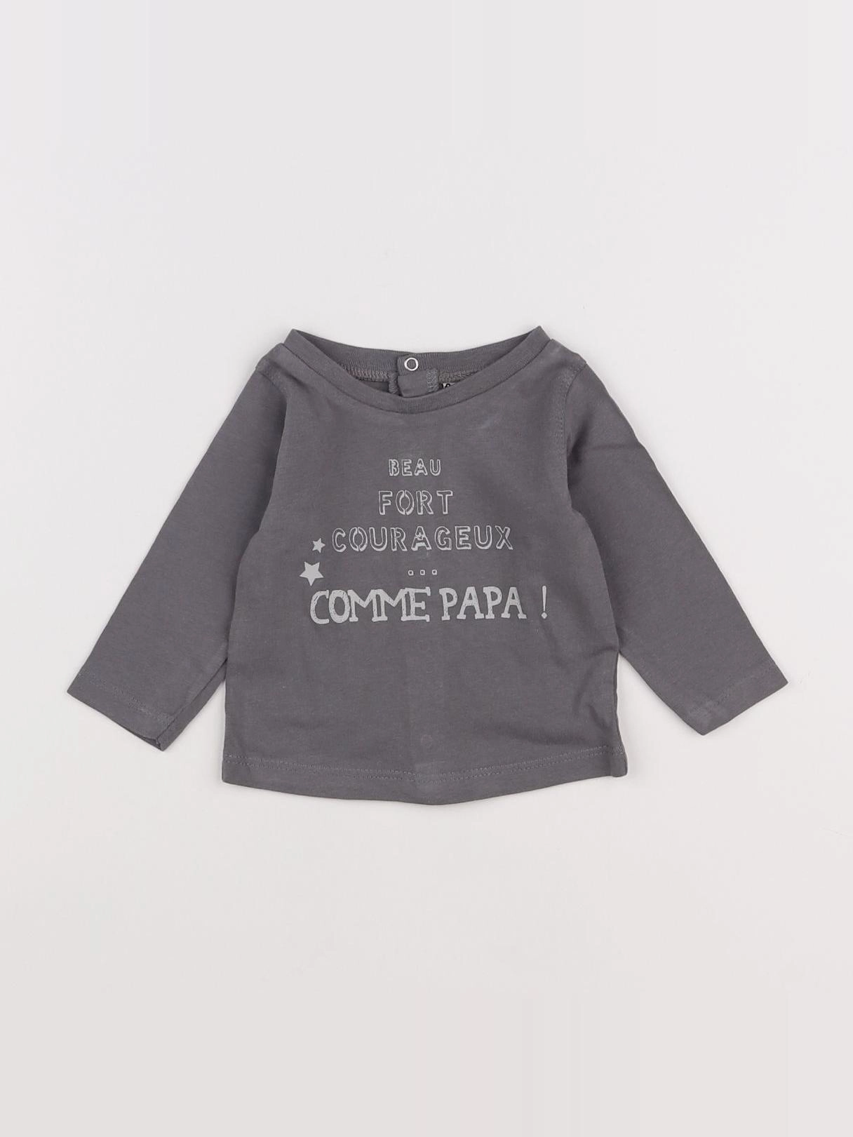 Tape à l'oeil - tee-shirt gris - 3 mois
