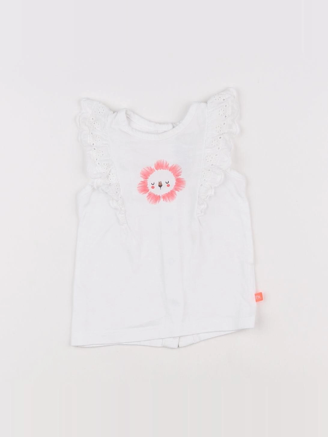 Cadet Rousselle - tee-shirt blanc, rose - 6 mois