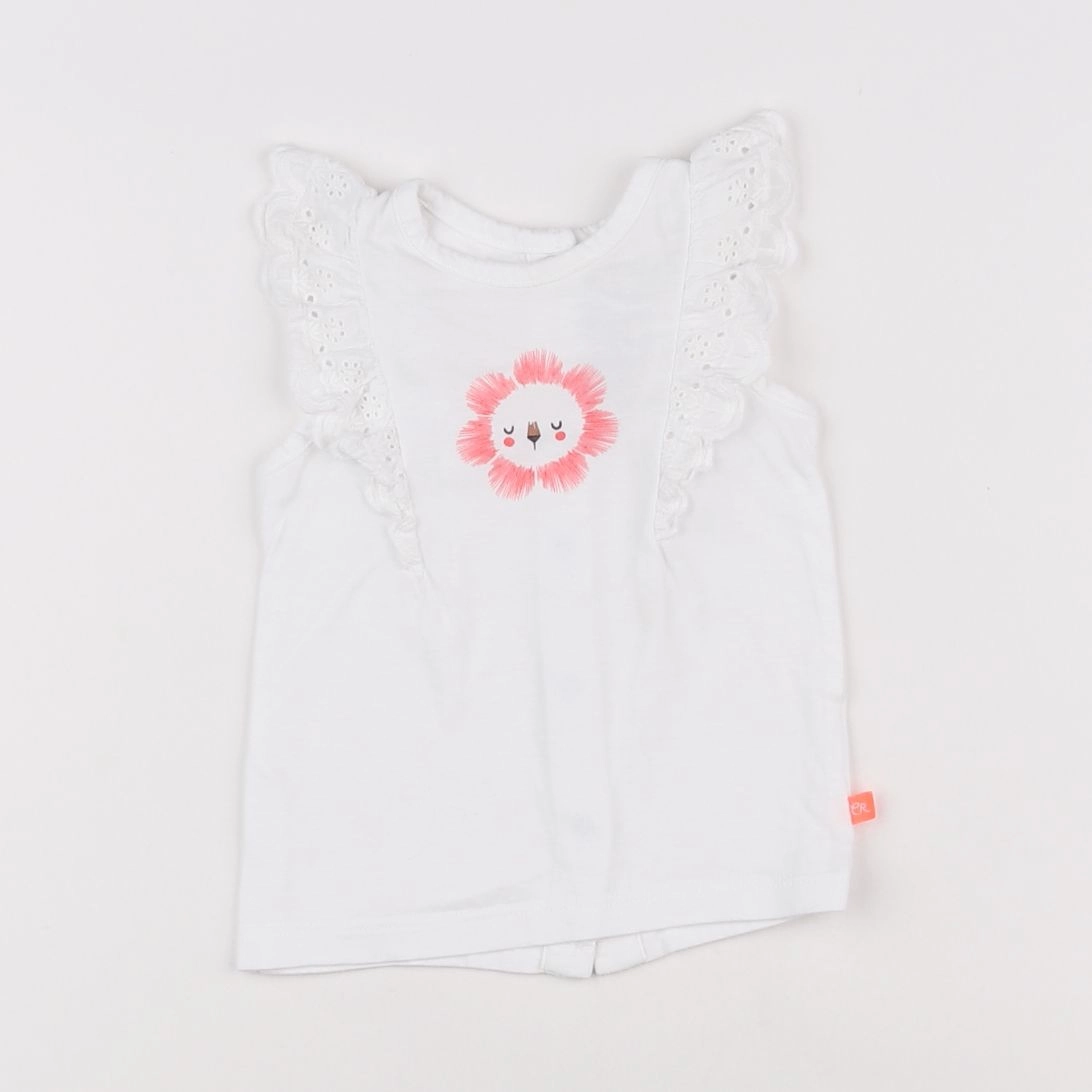 Cadet Rousselle - tee-shirt blanc, rose - 6 mois