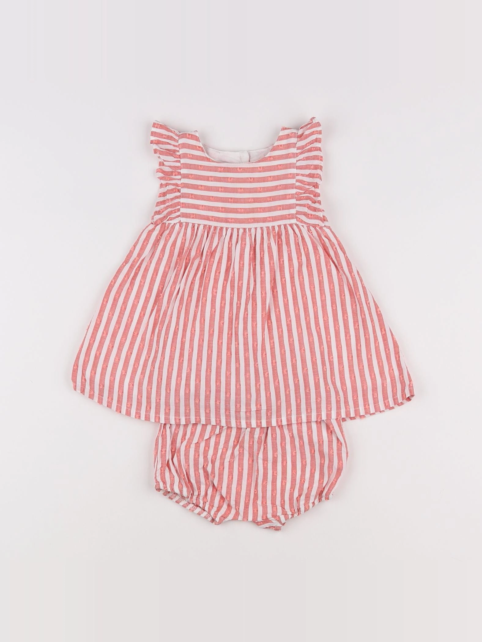 Absorba - robe rose, blanc - 6 mois