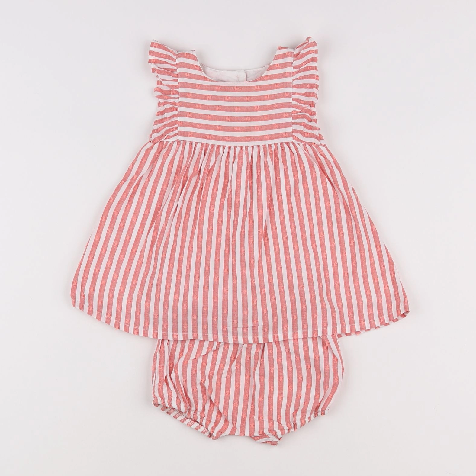 Absorba - robe rose, blanc - 6 mois