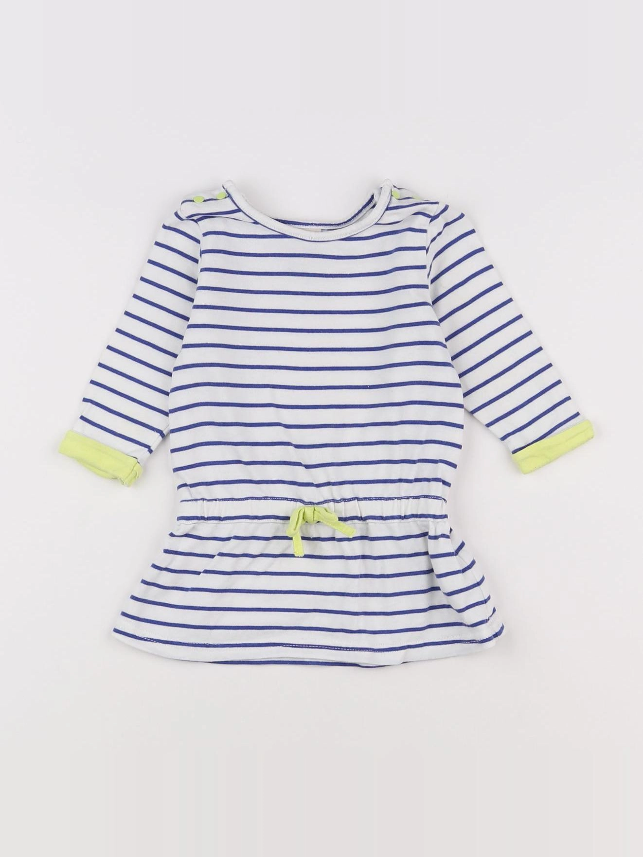 Tape à l'oeil - robe blanc, bleu - 6 mois