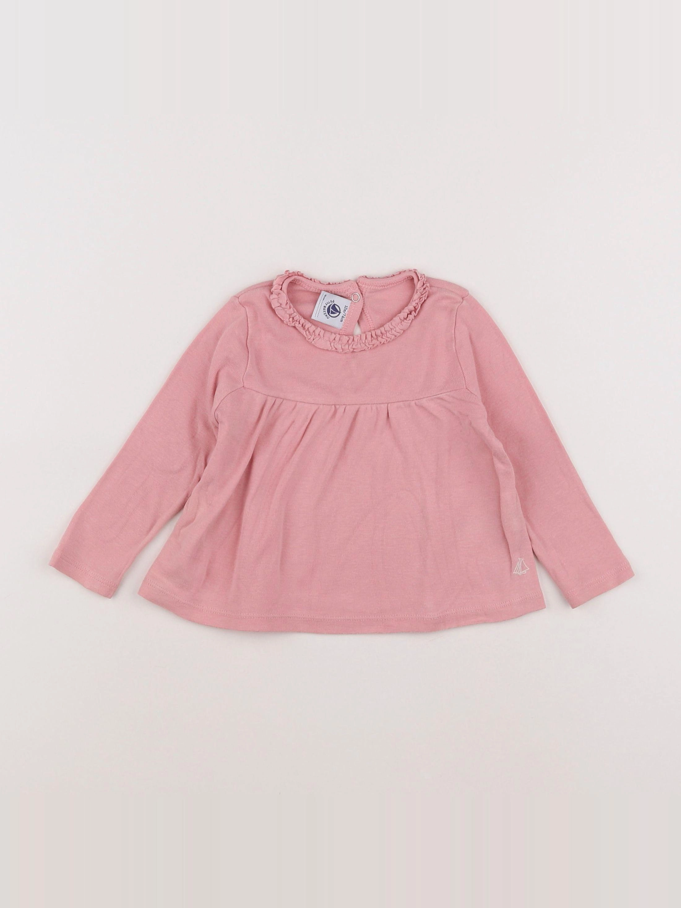 Petit Bateau - tee-shirt rose - 12 mois
