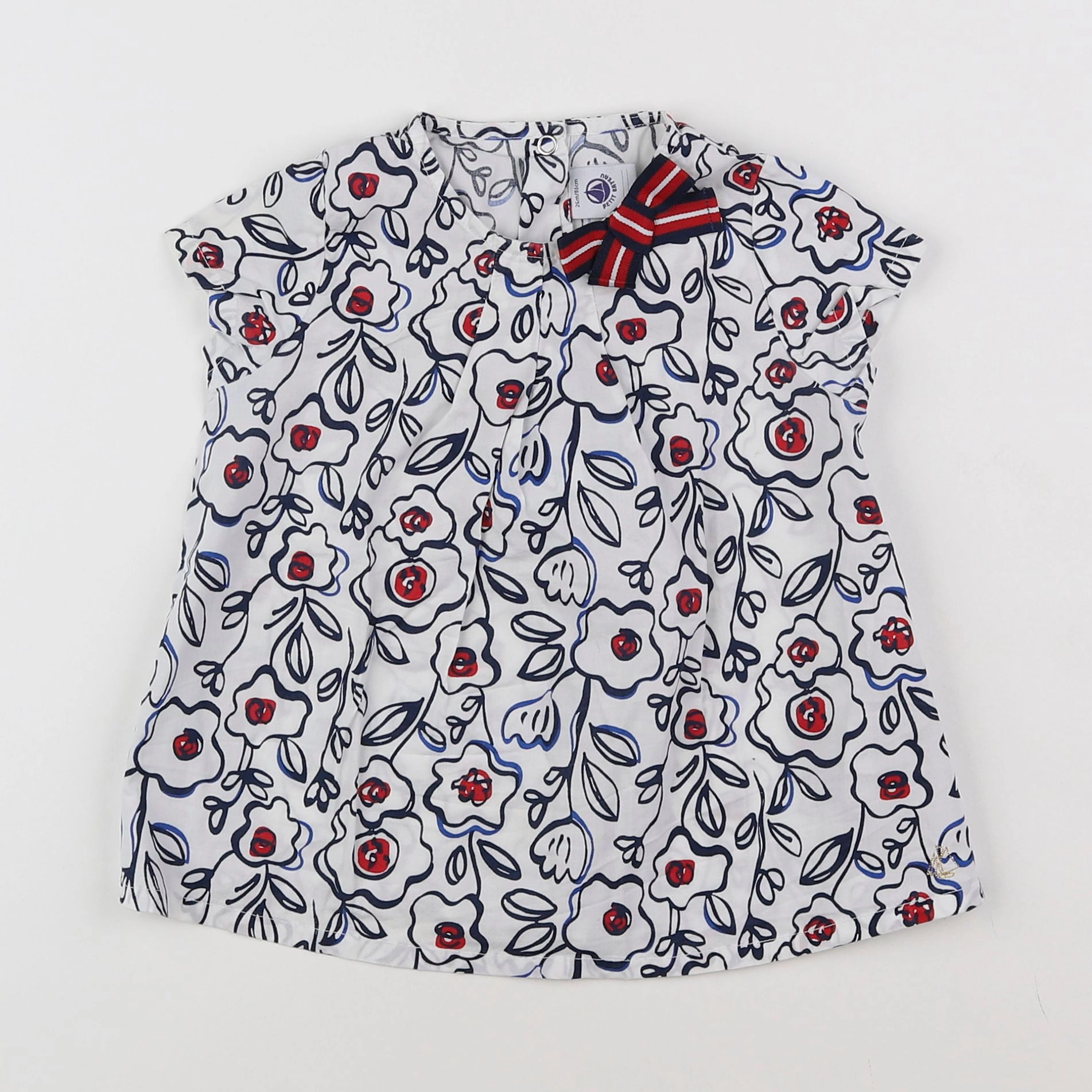 Petit Bateau - robe blanc - 2 ans