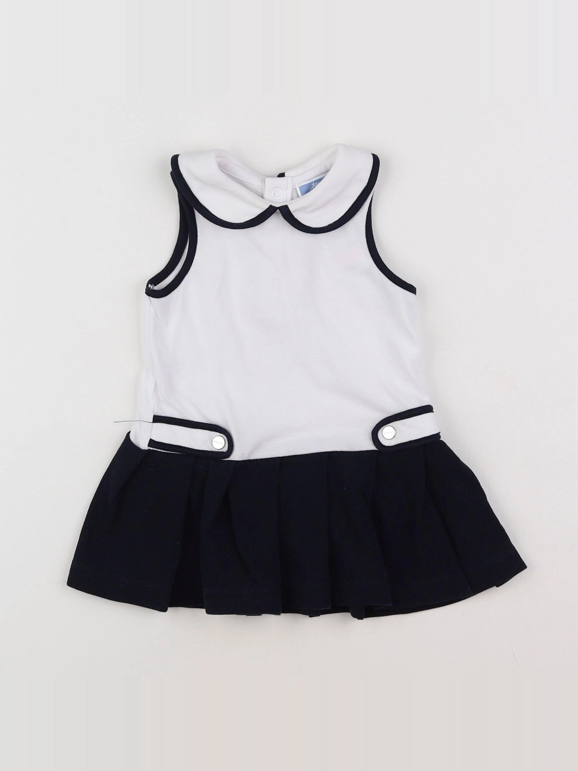 Jacadi - robe blanc, bleu - 12 mois